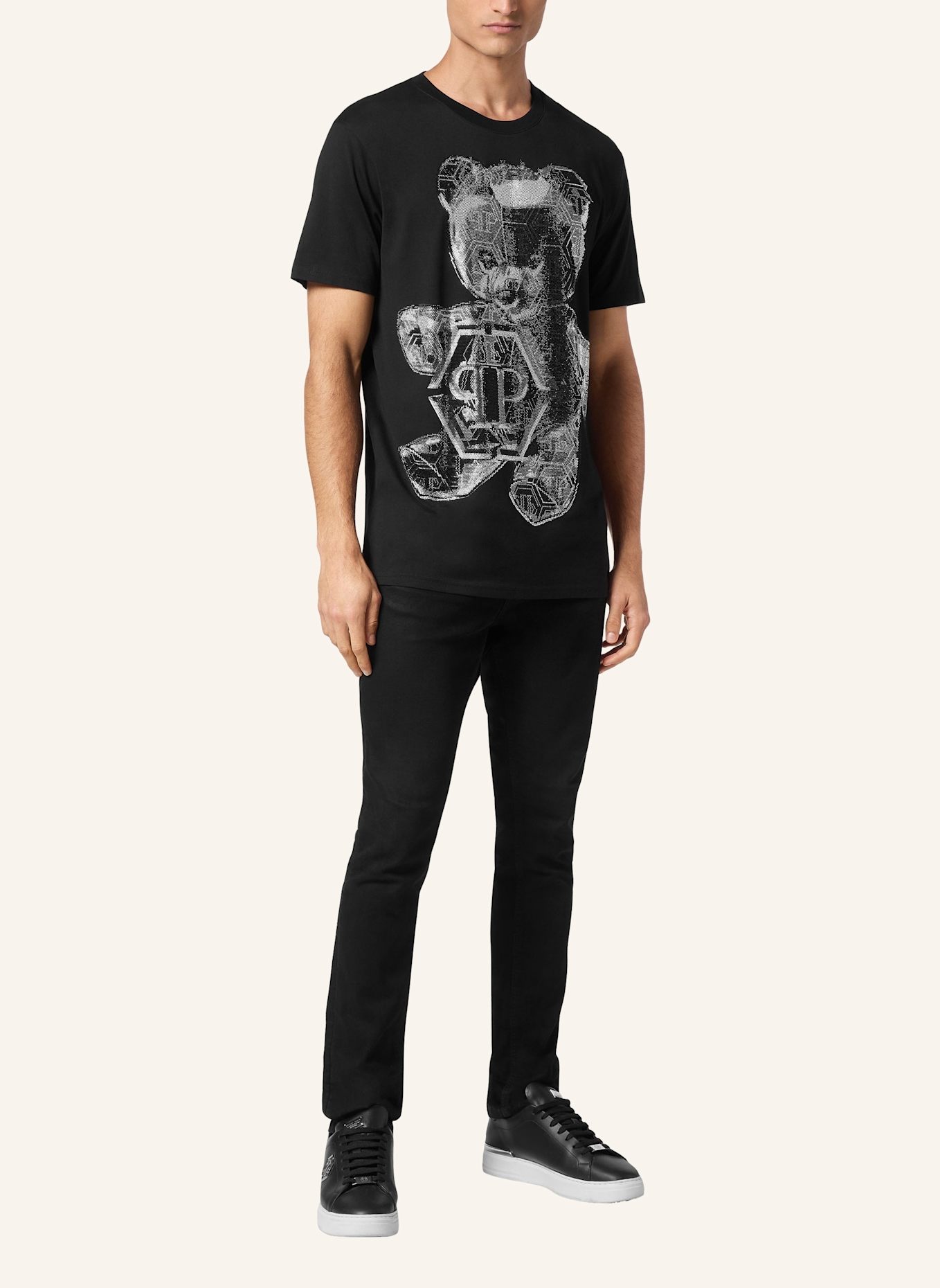 PHILIPP PLEIN T-Shirt mit Steinenbesatz TEDDY BEAR, Farbe: SCHWARZ (Bild 4)