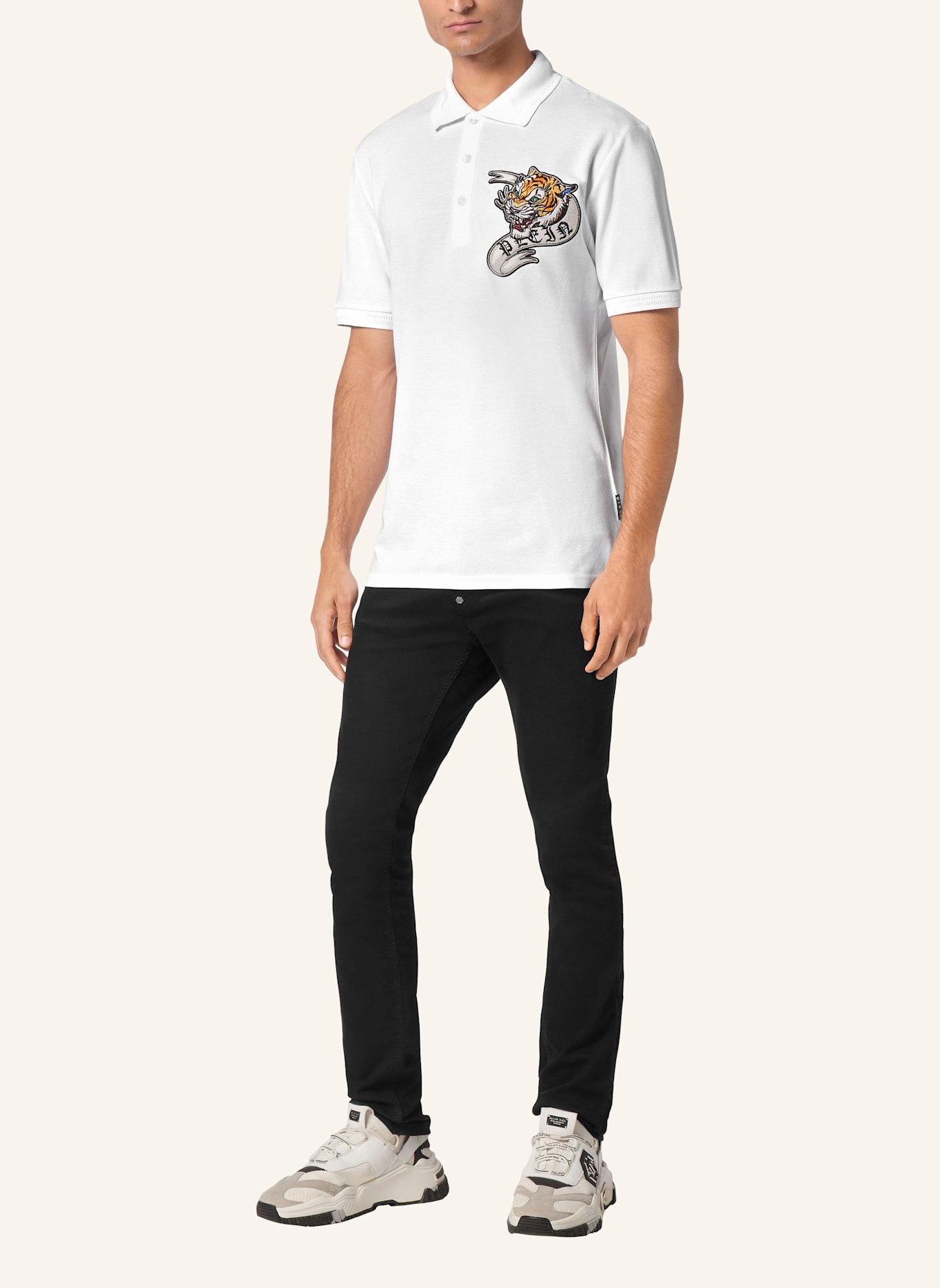 PHILIPP PLEIN Poloshirt TATTOO, Farbe: WEISS (Bild 4)