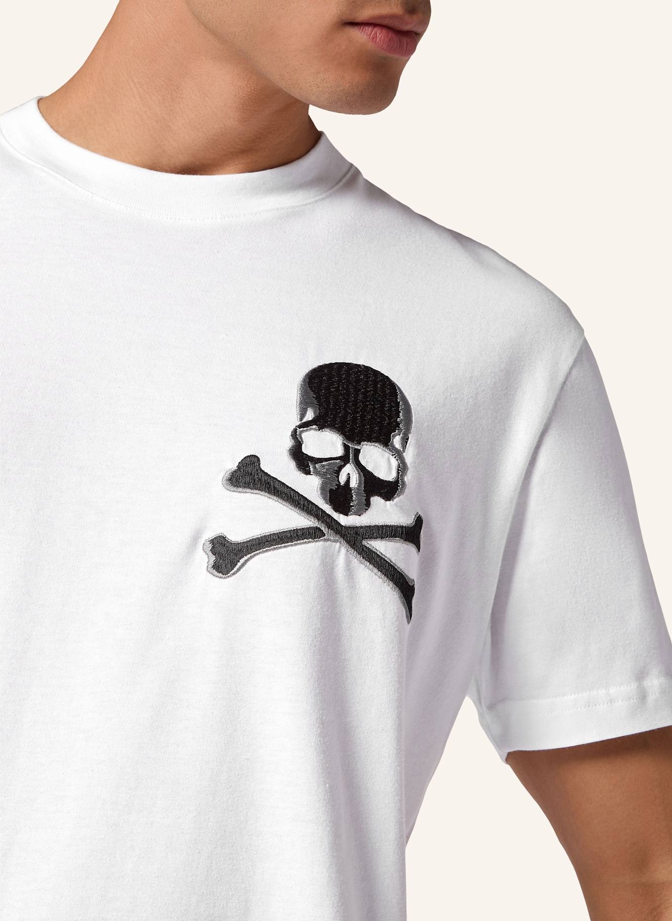 PHILIPP PLEIN T-Shirt SKULL&BONES, Farbe: WEISS (Bild 3)