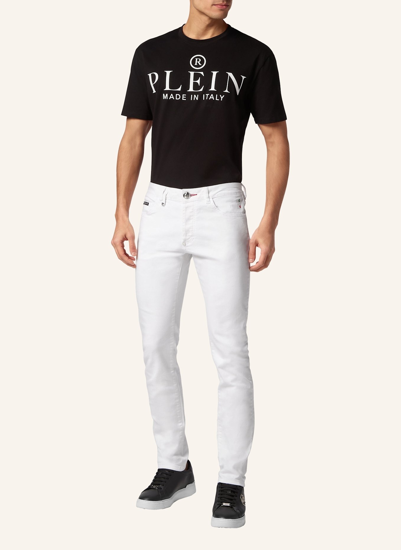 PHILIPP PLEIN PHILIPP PLEIN Jeans Regular Fit Jeans Super Straight Fit, Farbe: WEISS (Bild 4)