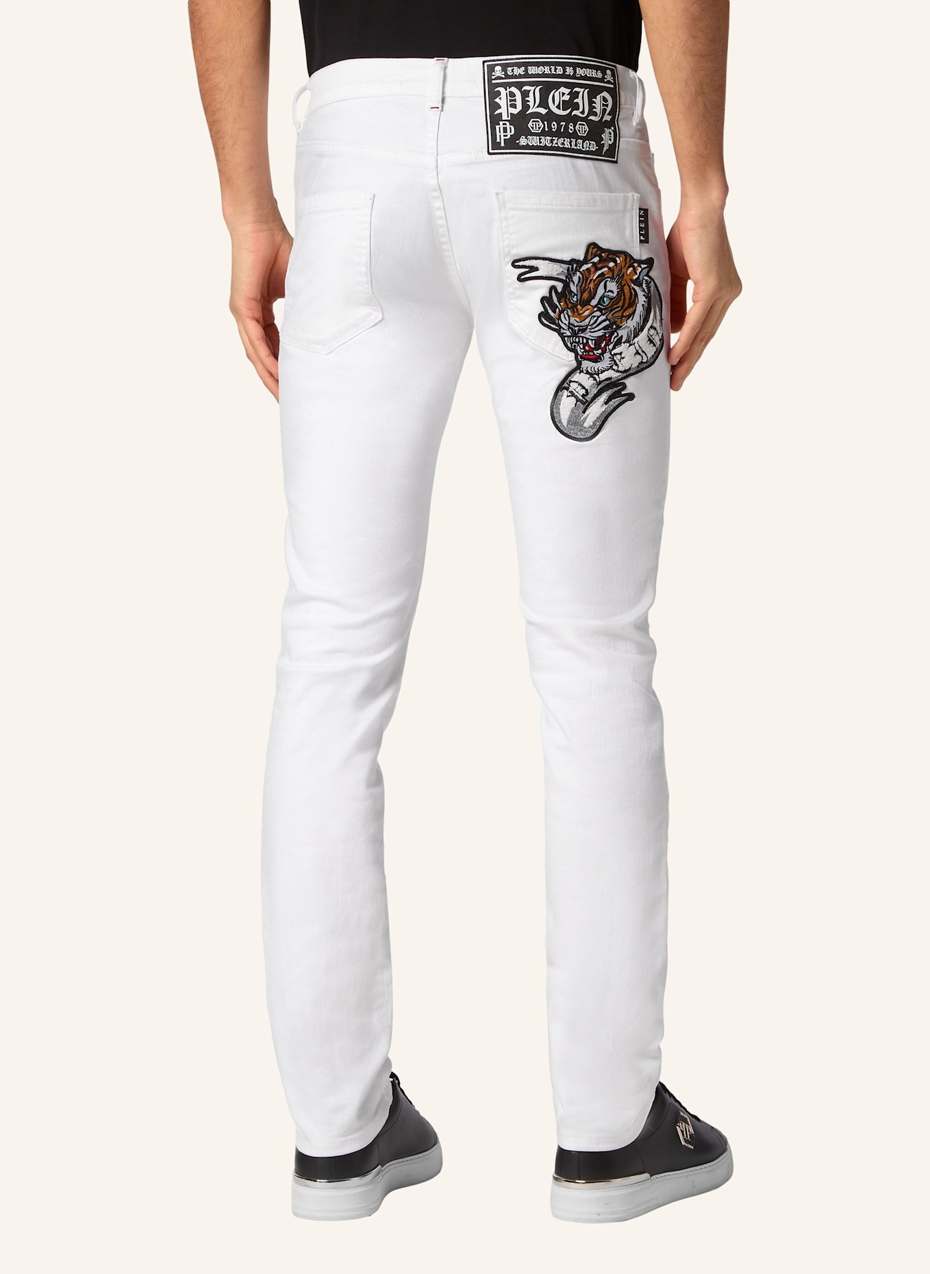 PHILIPP PLEIN PHILIPP PLEIN Jeans Regular Fit Jeans Super Straight Fit, Farbe: WEISS (Bild 2)