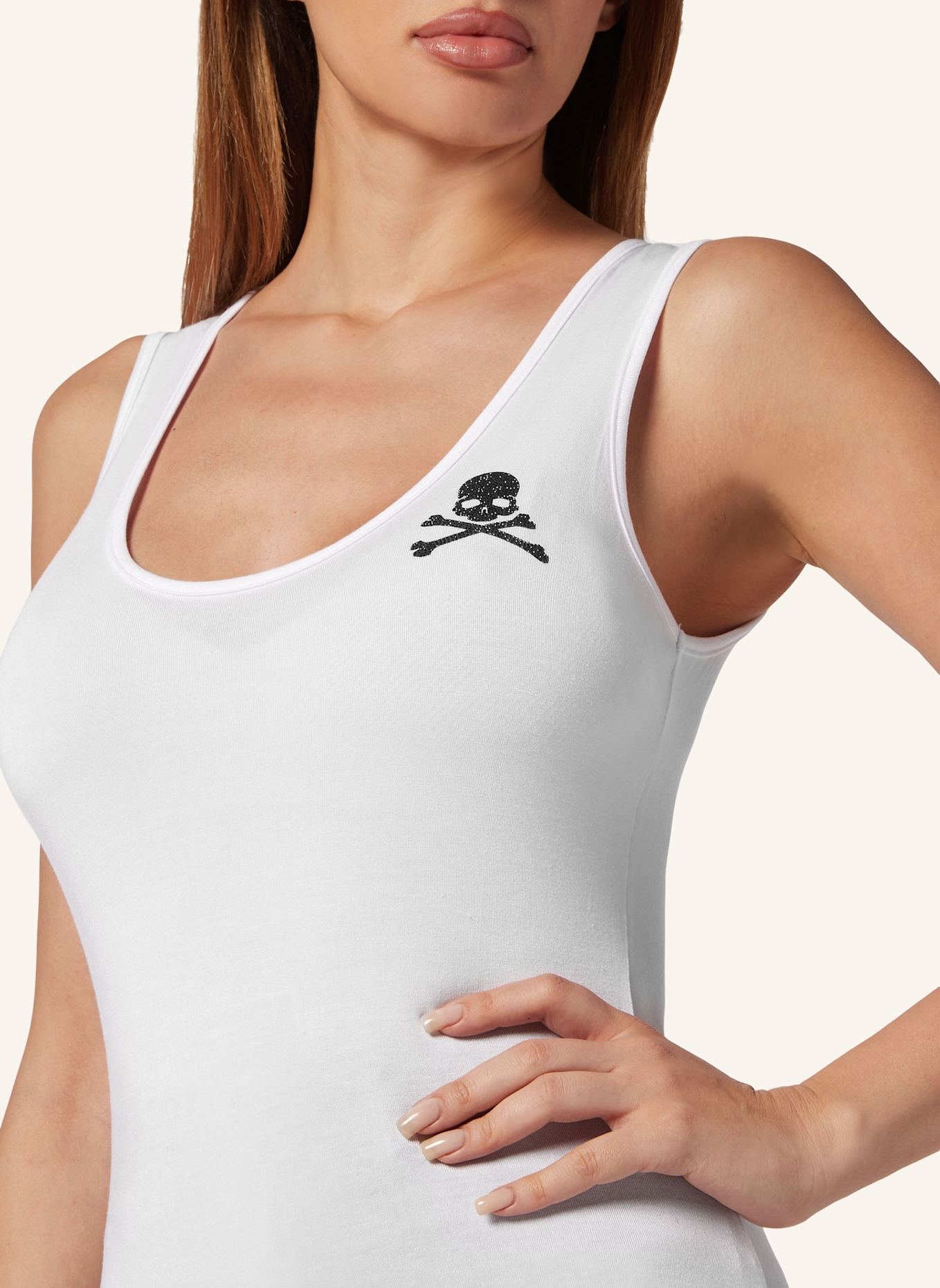 PHILIPP PLEIN PHILIPP PLEIN Tanktop SKULL&BONES, Farbe: WEISS (Bild 3)