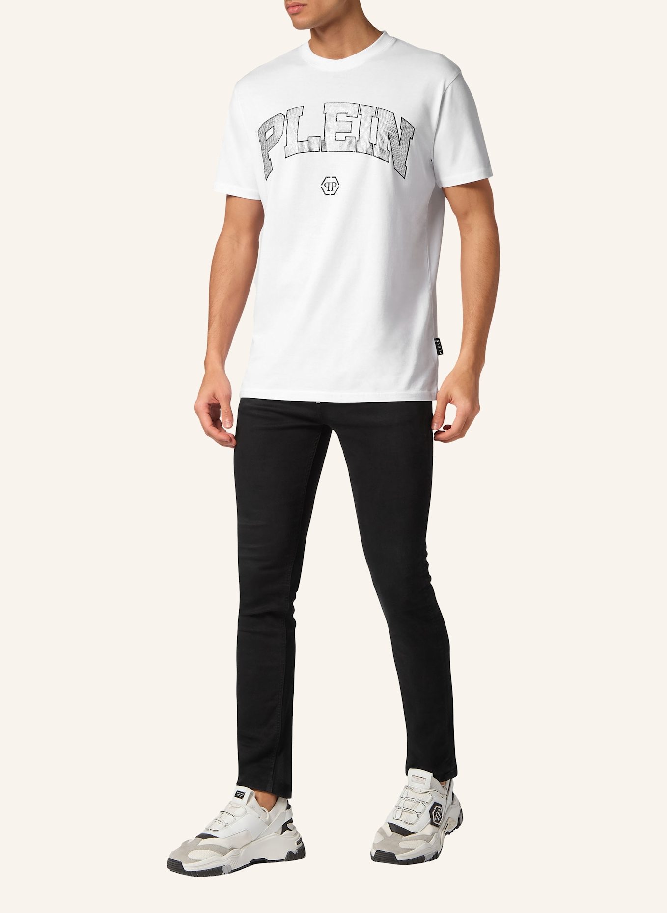 PHILIPP PLEIN PHILIPP PLEIN T-Shirt T-Shirt mit Steinenbesatz, Farbe: WEISS (Bild 4)