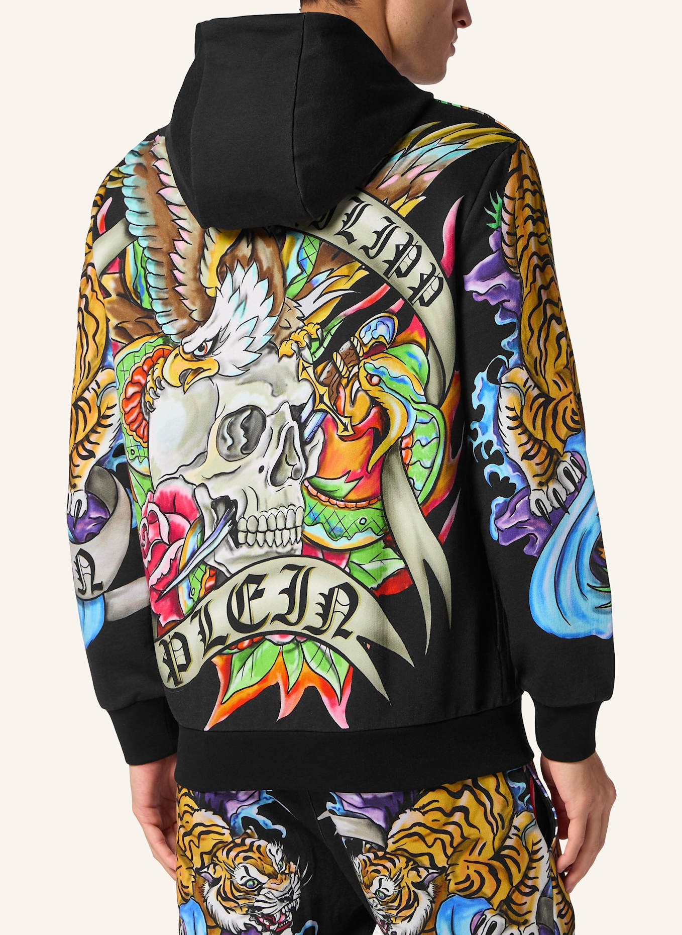 PHILIPP PLEIN PHILIPP PLEIN Sweatjacke mit Kapuze TATTOO, Farbe: SCHWARZ (Bild 2)