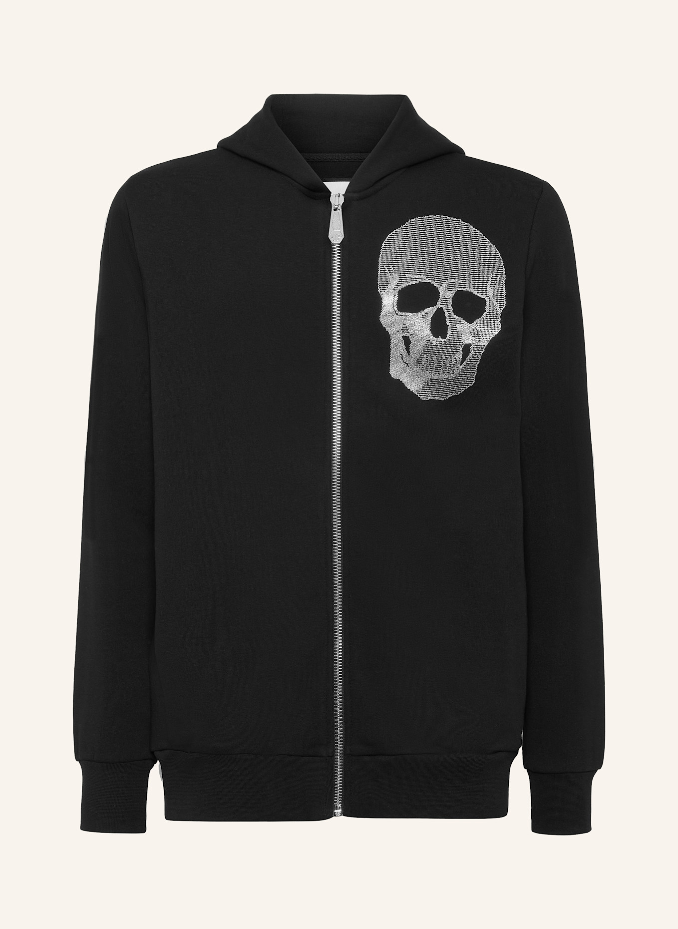 PHILIPP PLEIN Sweatjacke mit Kapuze SKULL, Farbe: SCHWARZ (Bild 1)