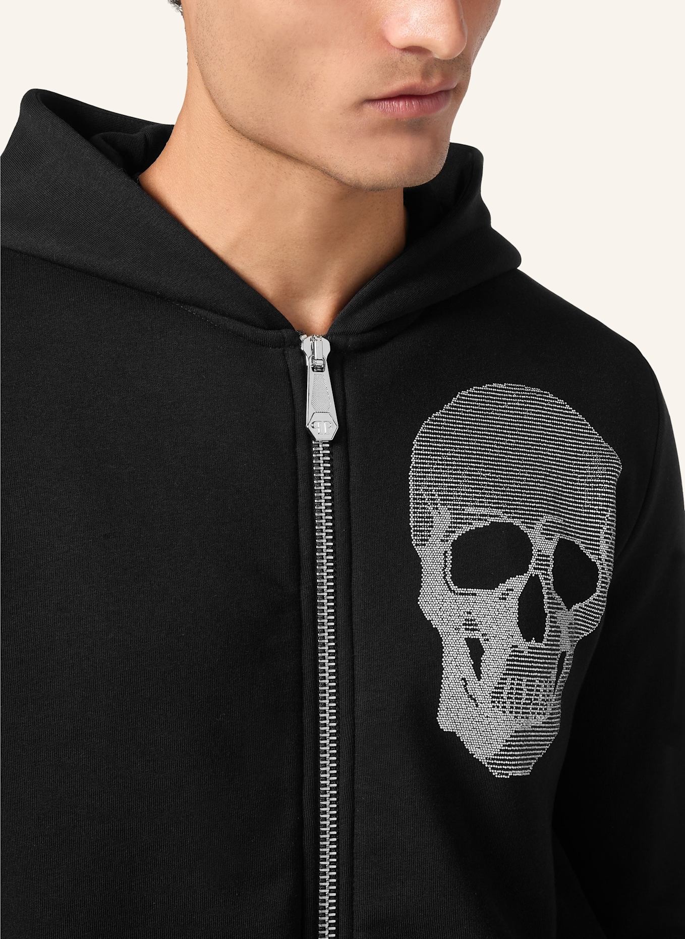 PHILIPP PLEIN Sweatjacke mit Kapuze SKULL, Farbe: SCHWARZ (Bild 3)