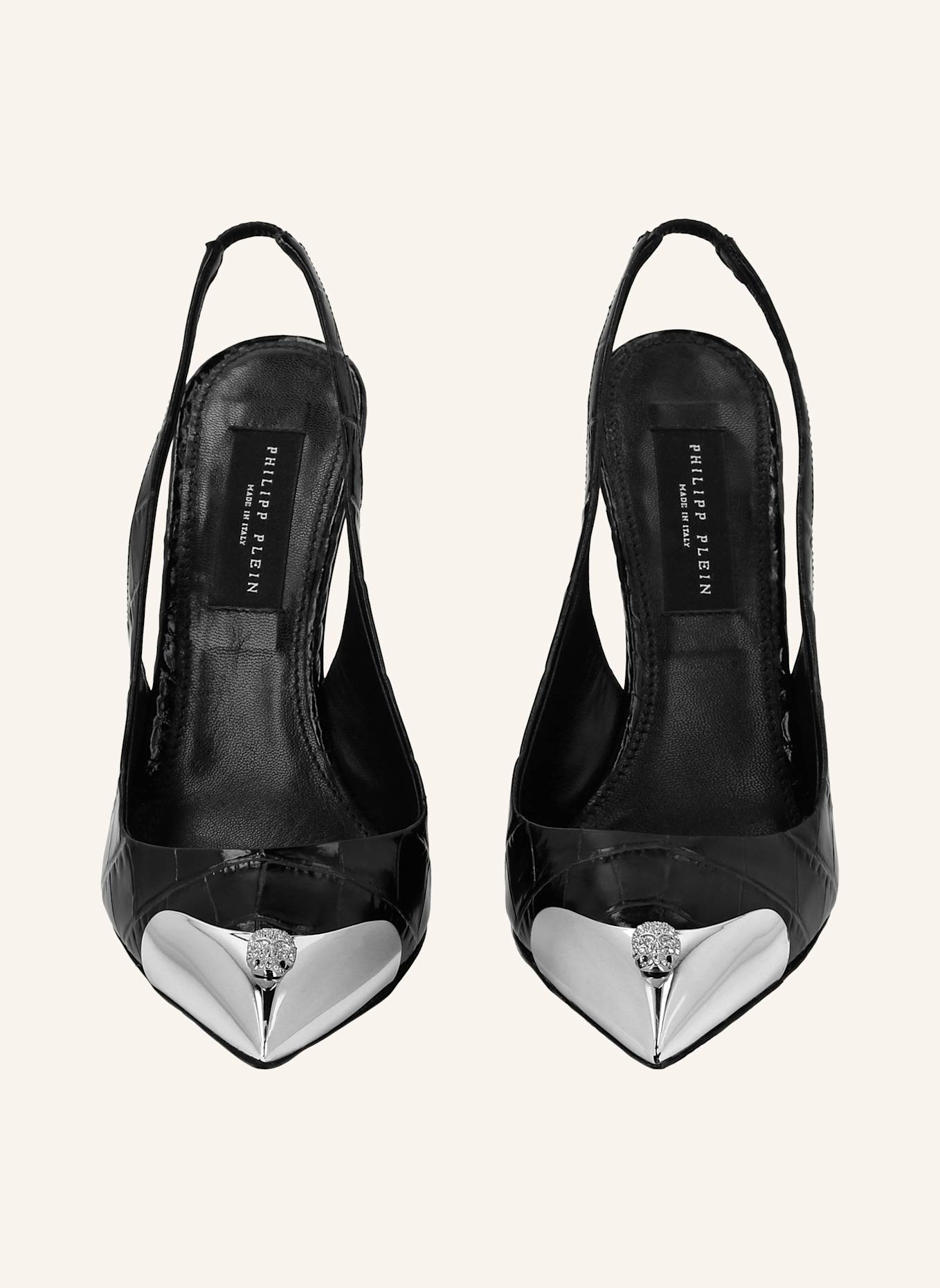 PHILIPP PLEIN Slingpumps mit Steinbesatz SKULL, Farbe: SCHWARZ (Bild 2)