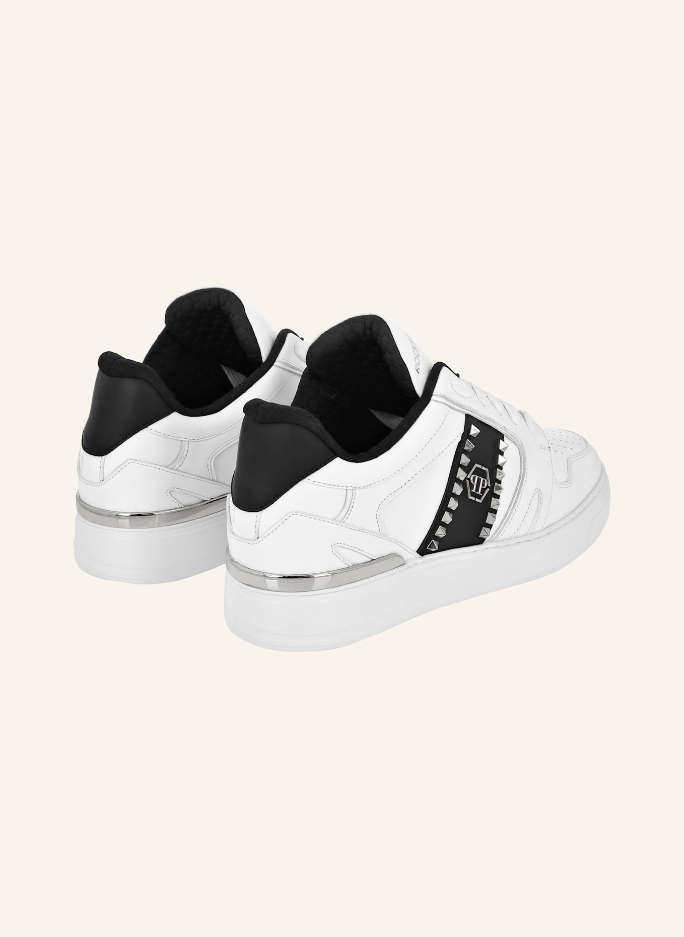 PHILIPP PLEIN Leder Sneaker mit Schmucksteinen, Farbe: WEISS (Bild 4)