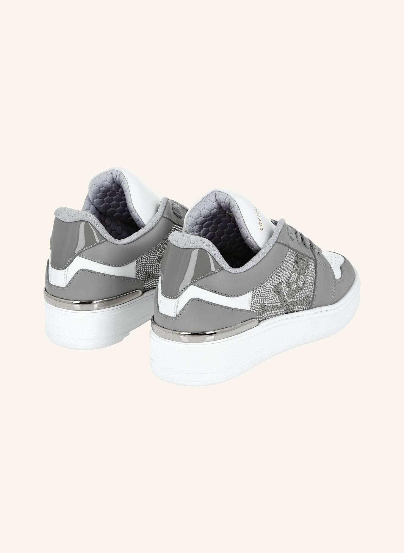 PHILIPP PLEIN Leder Sneaker mit Schmucksteinen SKULL&BONES, Farbe: WEISS (Bild 4)