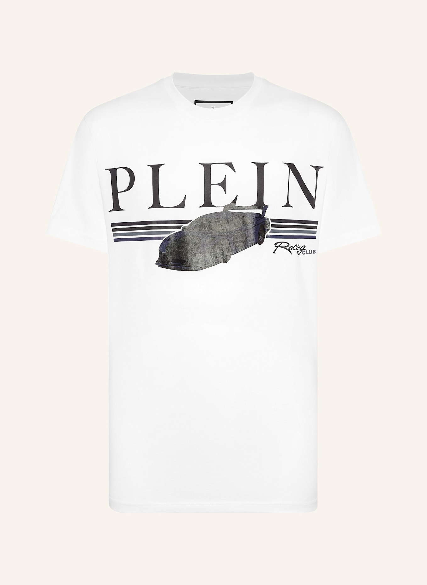 PHILIPP PLEIN T-Shirt Rundhalsausschnitt Ss RACING: WEISS