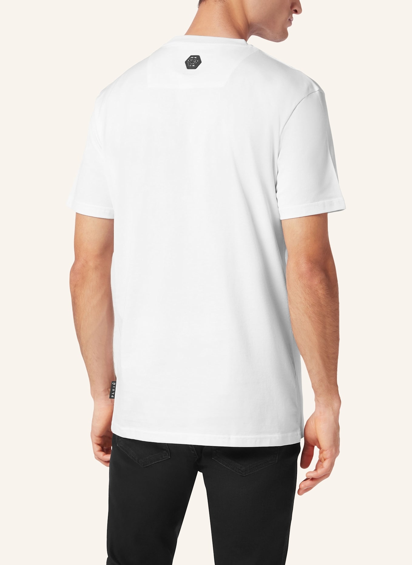 PHILIPP PLEIN T-Shirt Rundhalsausschnitt Ss RACING: WEISS