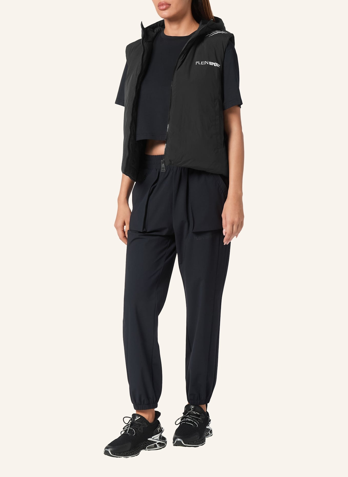 PLEIN SPORT Daunenweste SCRATCH: SCHWARZ