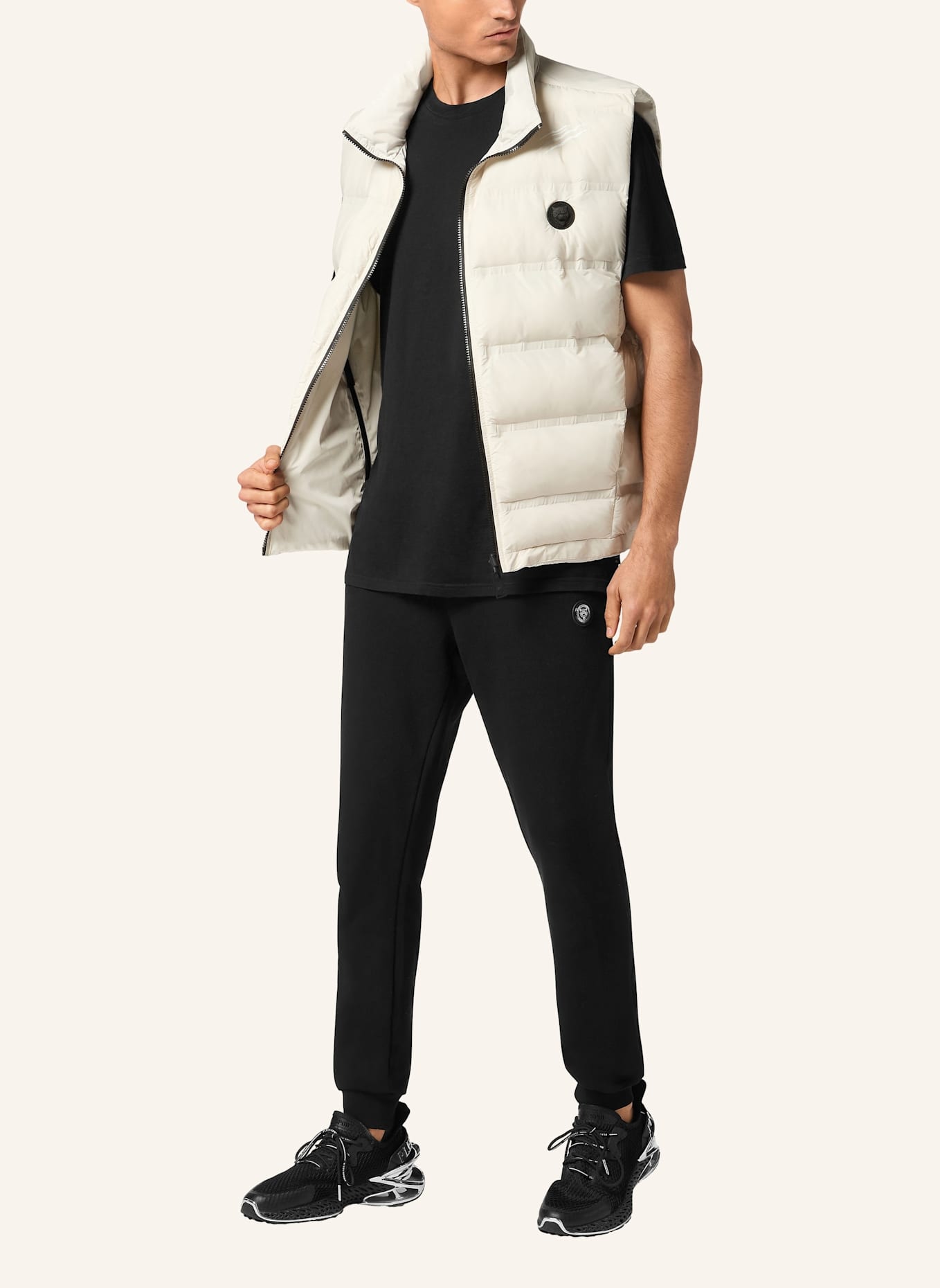 PLEIN SPORT Daunenweste SCRATCH: GRAU