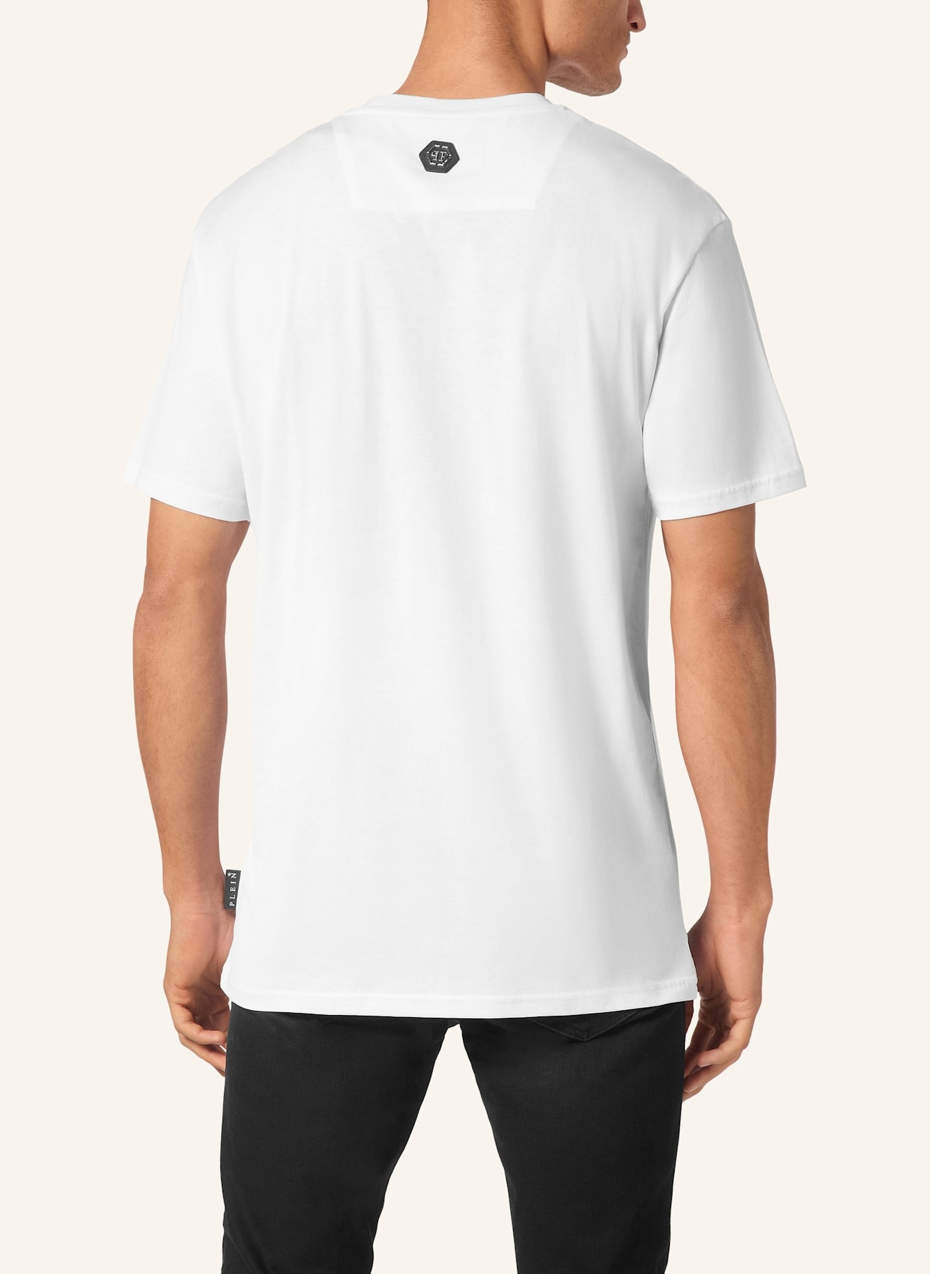 PHILIPP PLEIN T-Shirt Rundhalsausschnitt Ss RACING: WEISS