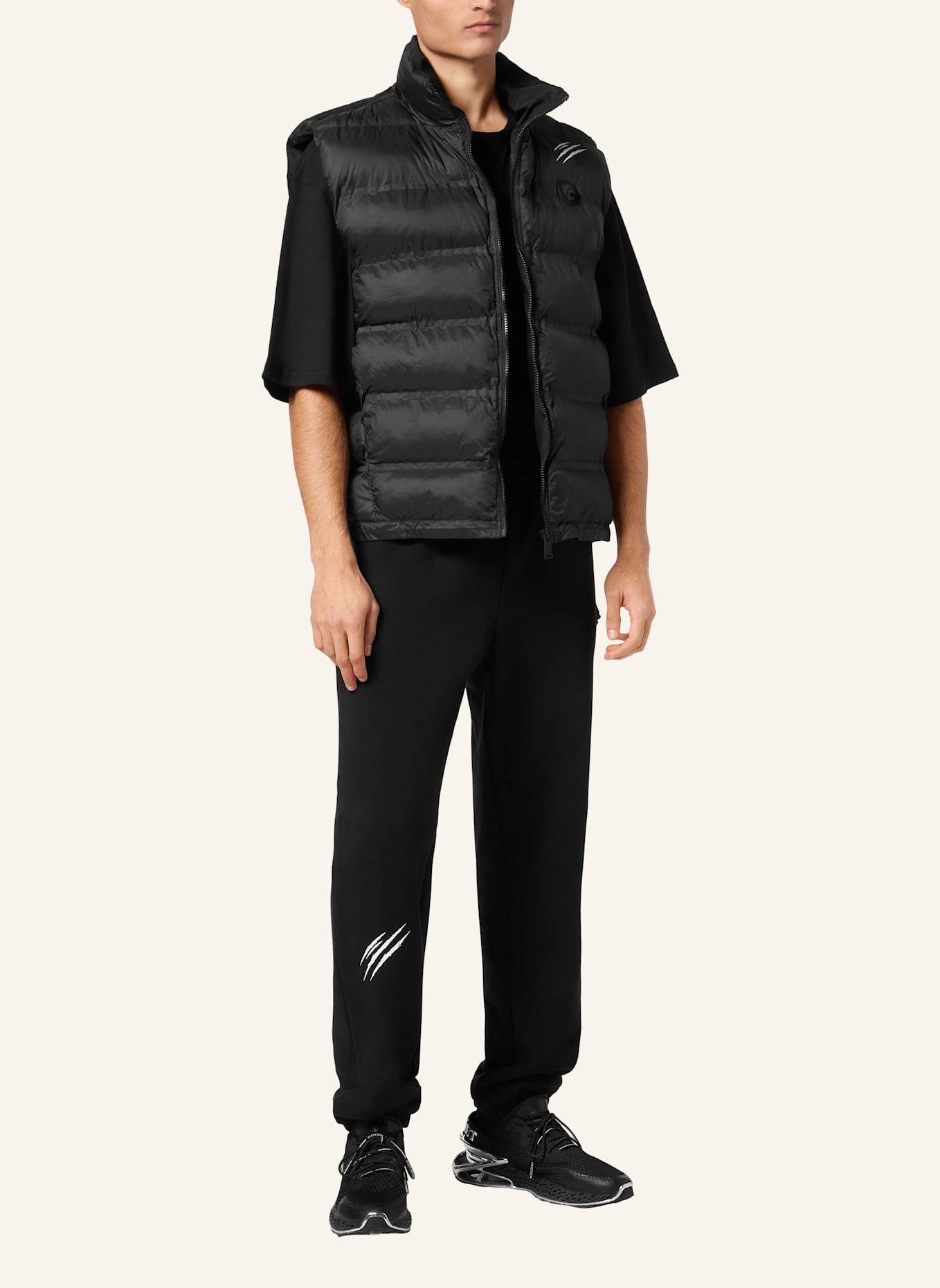 PLEIN SPORT Daunenweste SCRATCH: SCHWARZ