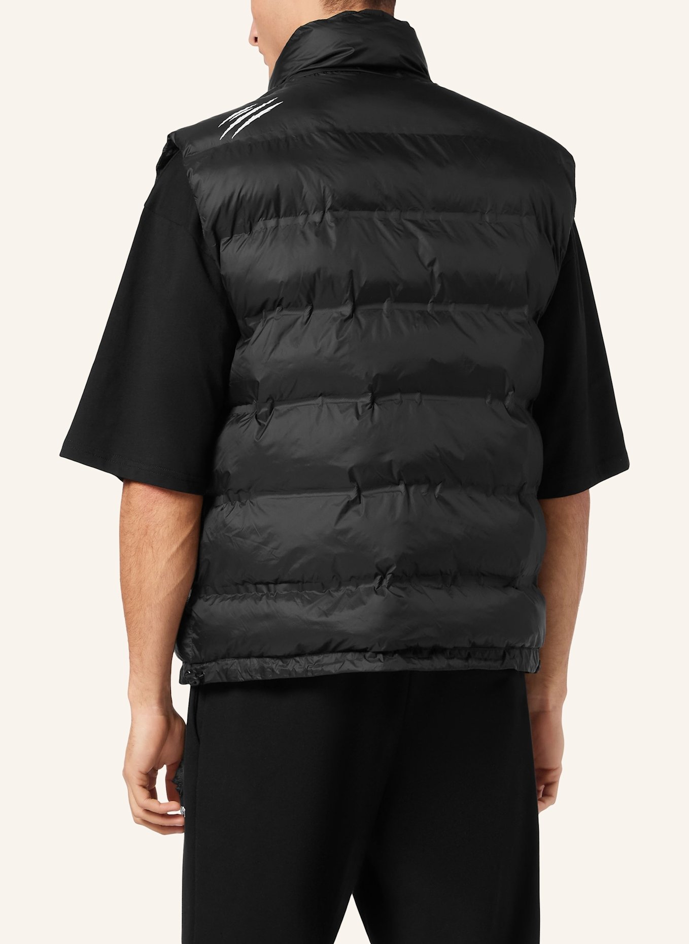 PLEIN SPORT Daunenweste SCRATCH: SCHWARZ