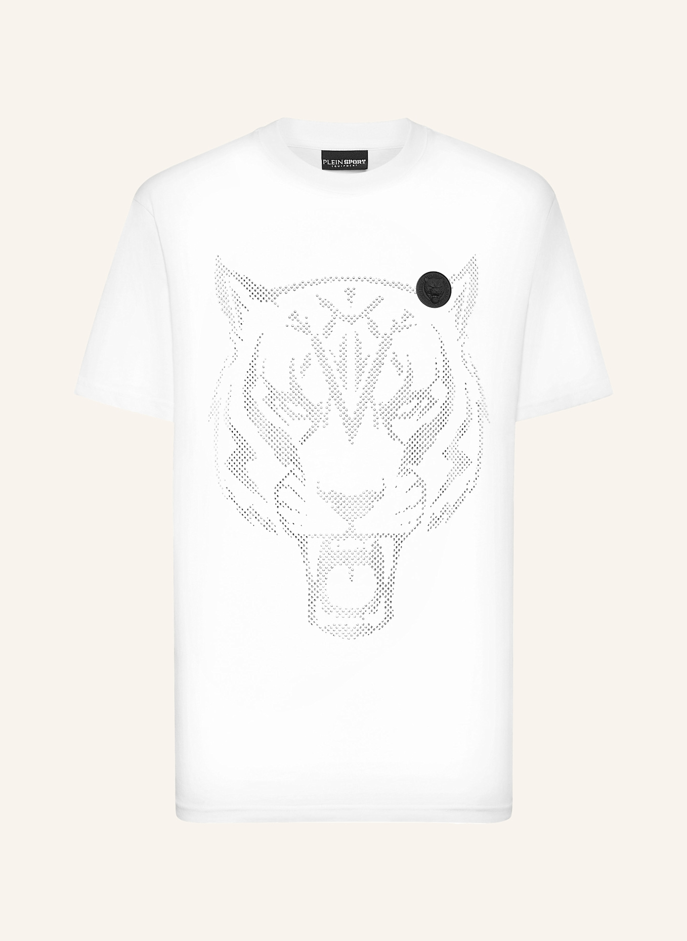 PLEIN SPORT T-Shirt TIGER: WEISS/ SILBER