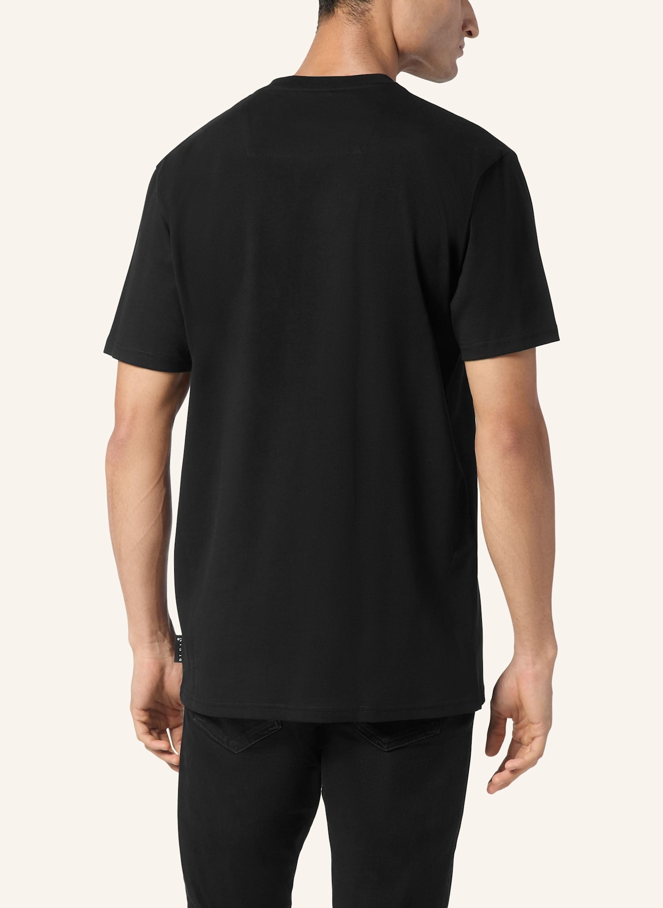 PHILIPP PLEIN T-Shirt Rundhalsausschnitt Ss RACING: SCHWARZ