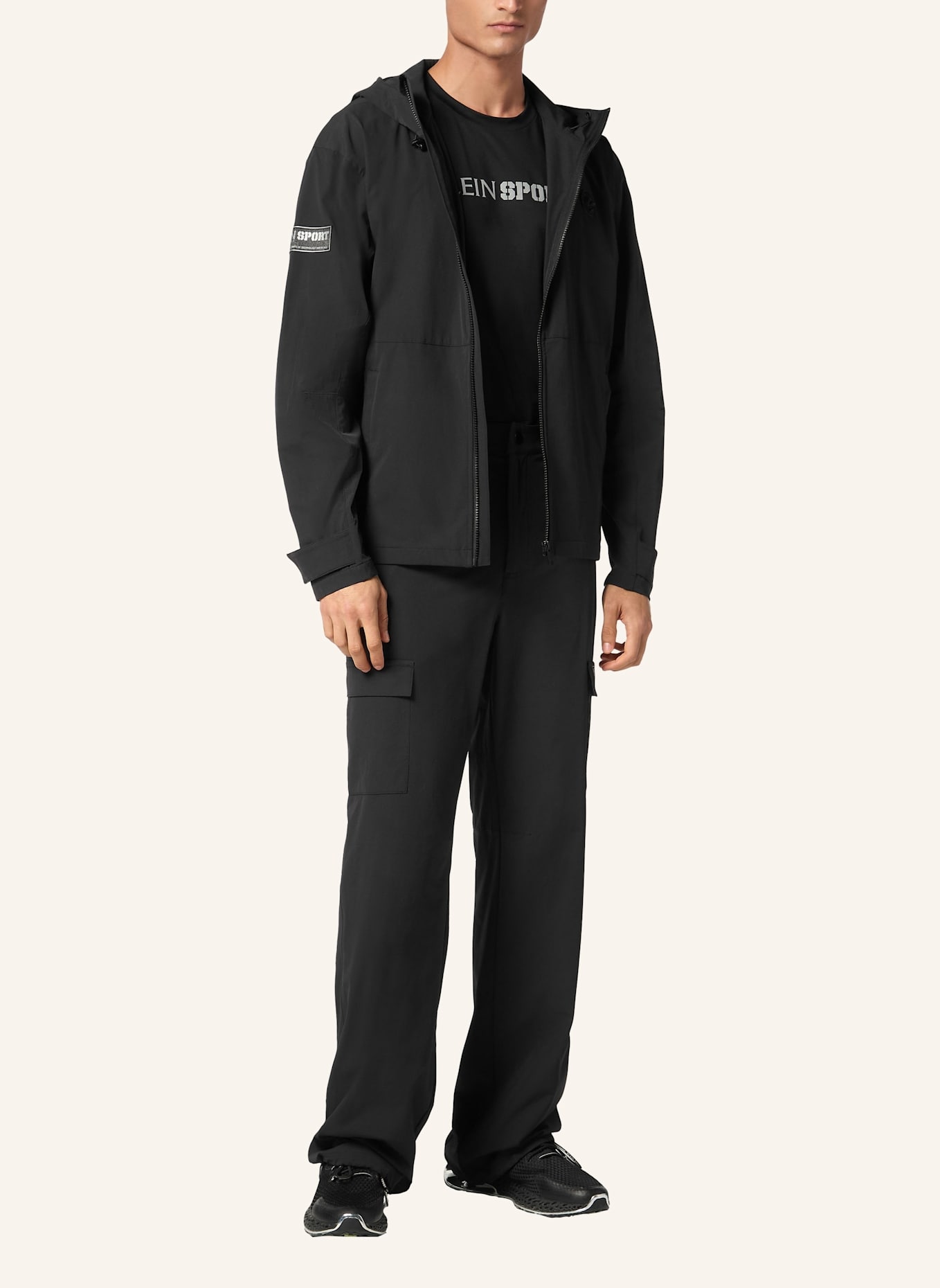 PLEIN SPORT Windbreaker SCRATCH: SCHWARZ