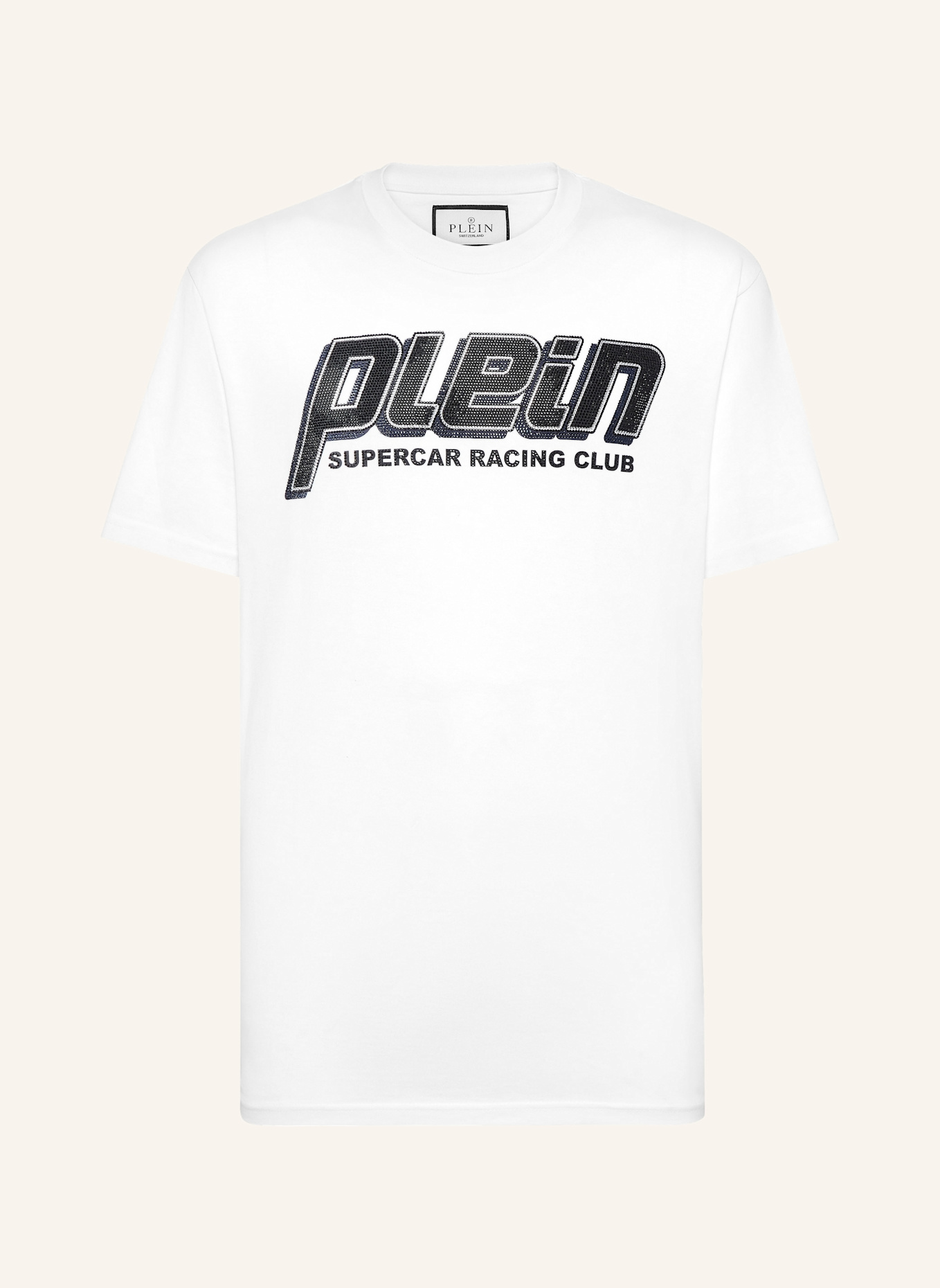 PHILIPP PLEIN T-Shirt Rundhalsausschnitt Ss RACING: WEISS