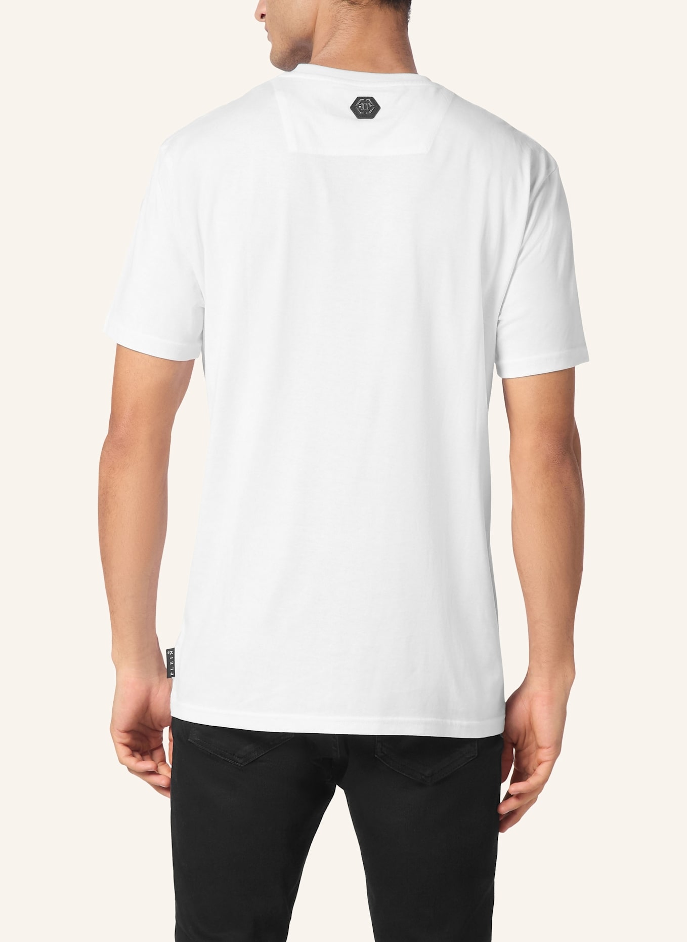 PHILIPP PLEIN T-Shirt Rundhalsausschnitt Ss RACING: WEISS