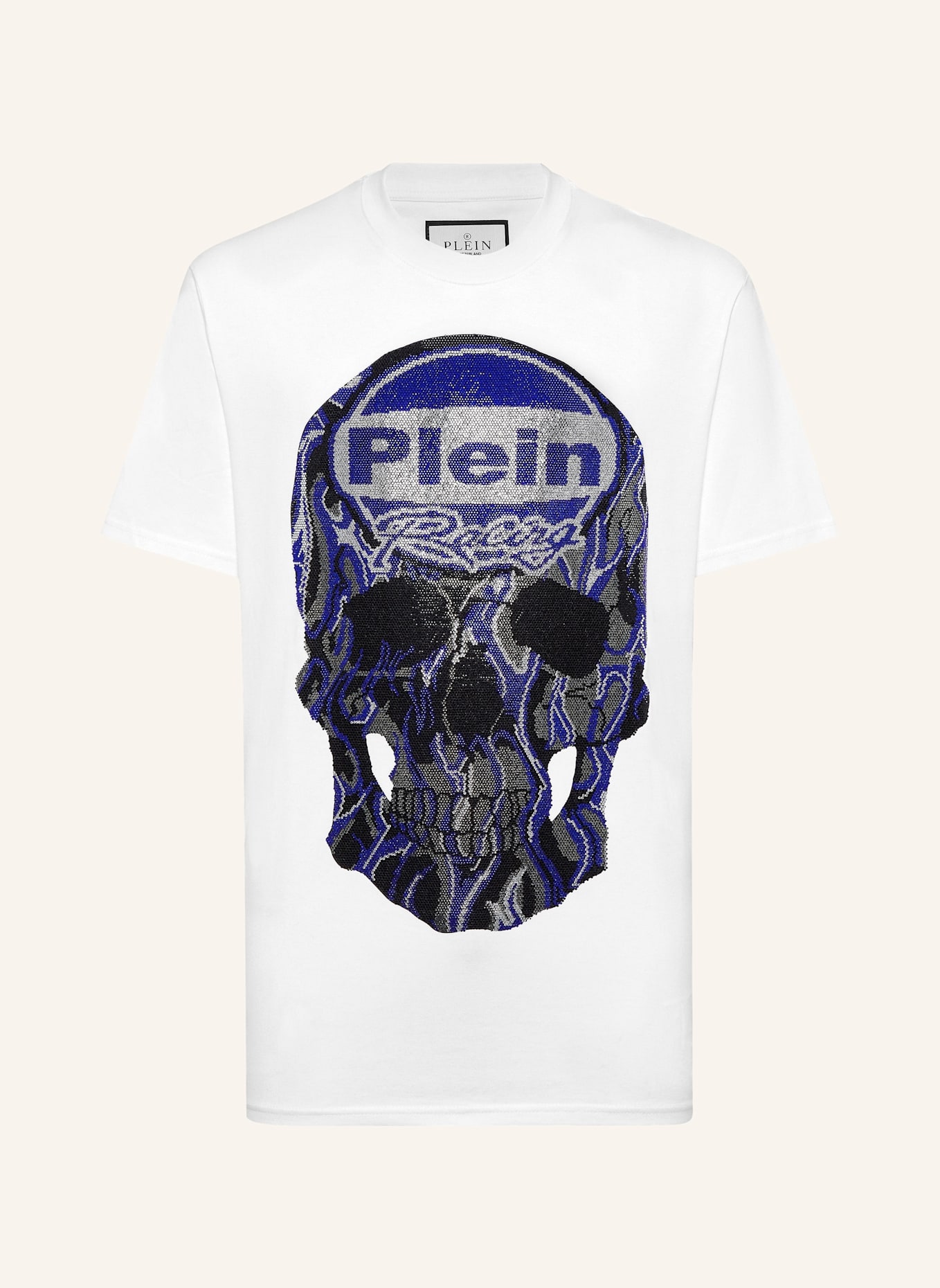PHILIPP PLEIN T-Shirt Rundhalsausschnitt Ss SKULL: WEISS