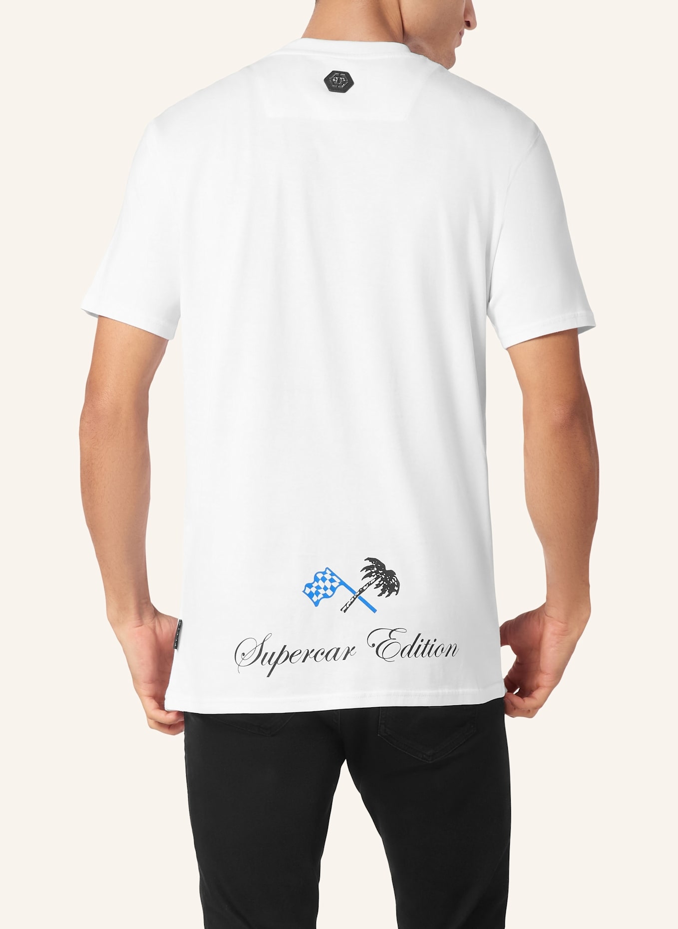 PHILIPP PLEIN T-Shirt Rundhalsausschnitt Ss SKULL: WEISS
