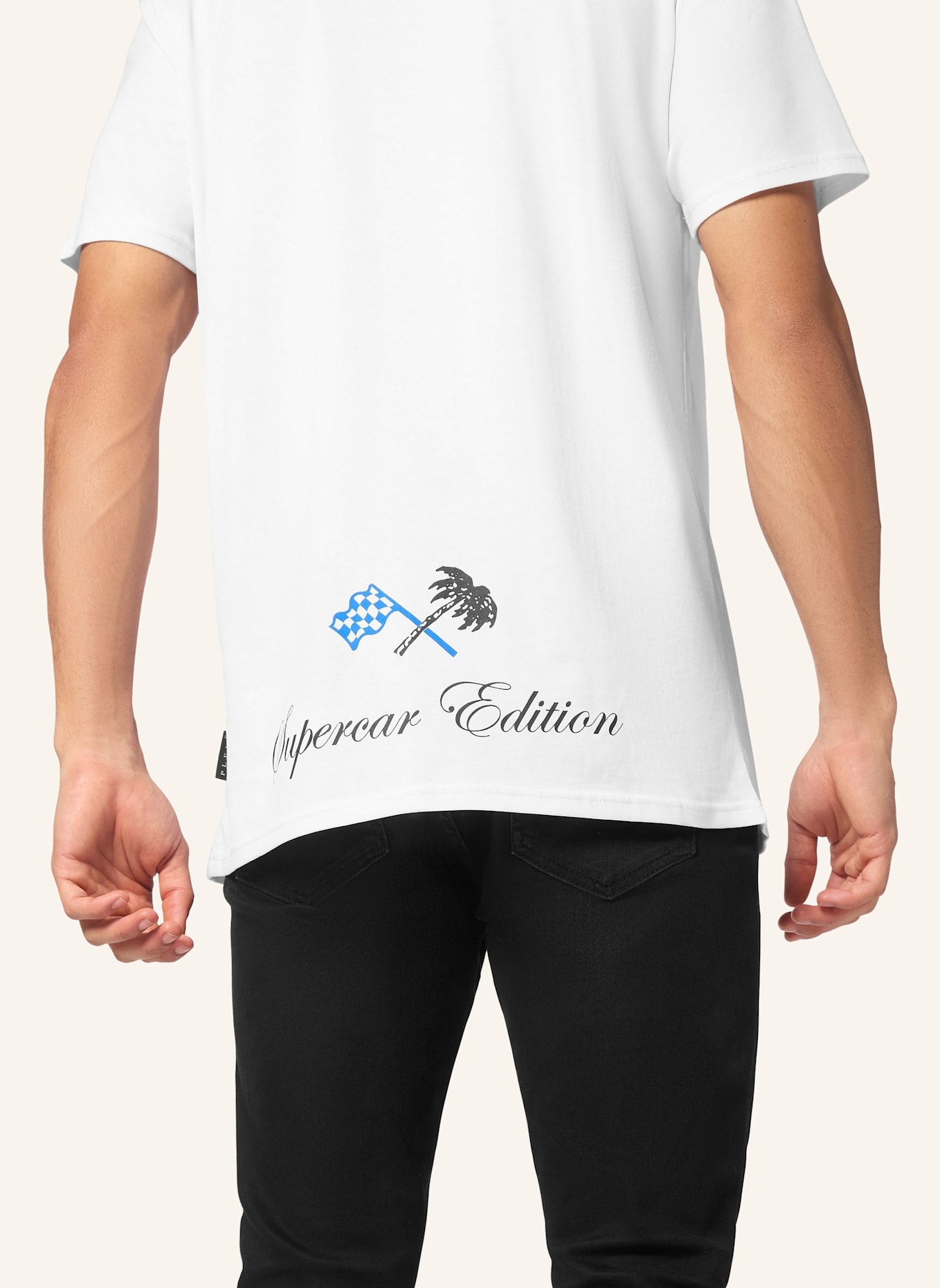 PHILIPP PLEIN T-Shirt Rundhalsausschnitt Ss SKULL: WEISS