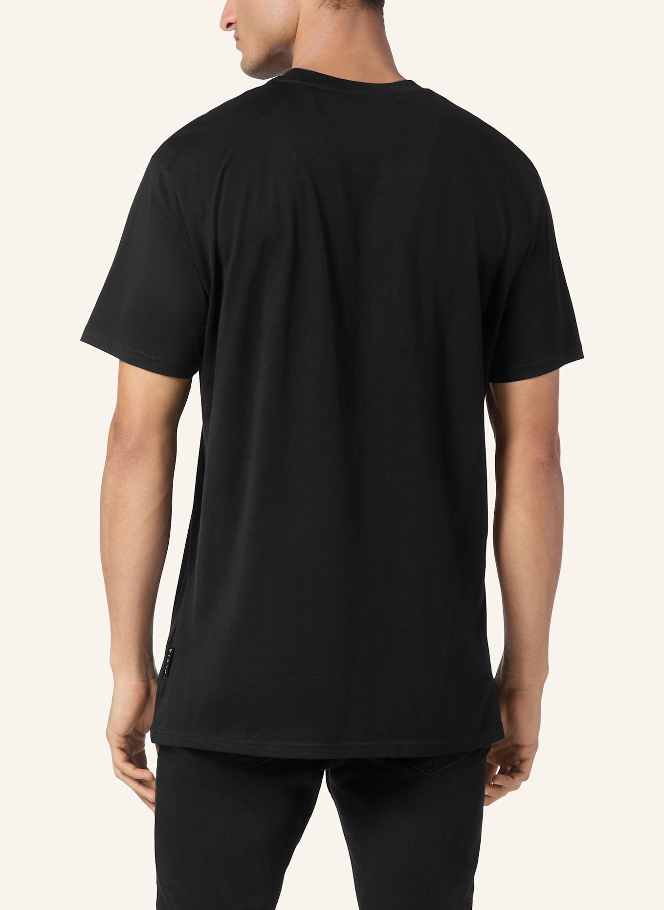 PHILIPP PLEIN T-Shirt Rundhalsausschnitt Ss RACING: SCHWARZ