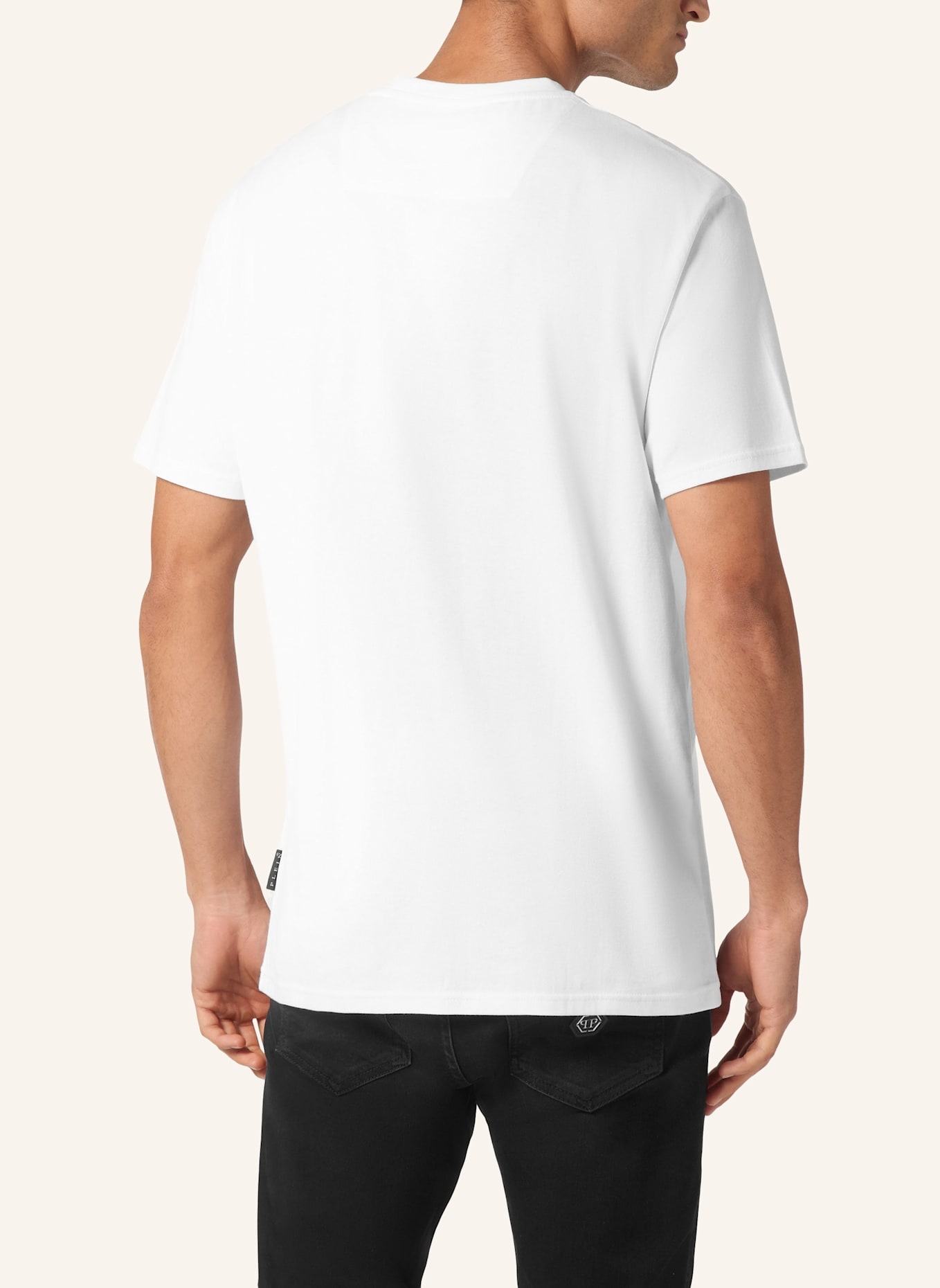 PHILIPP PLEIN T-Shirt Rundhalsausschnitt Ss RACING: WEISS