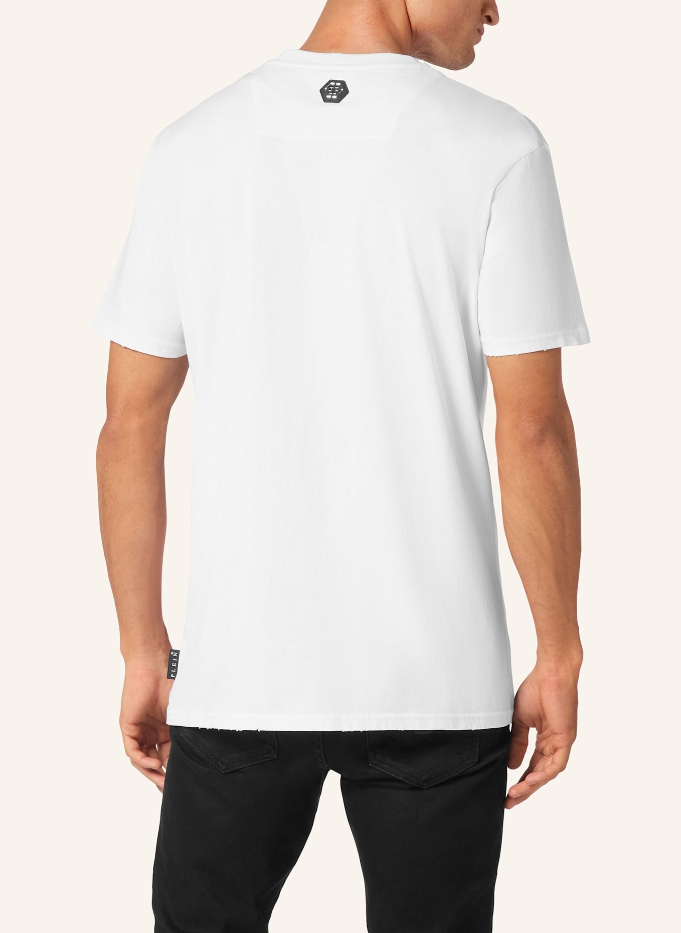 PHILIPP PLEIN T-Shirt Rundhalsausschnitt Ss RACING: WEISS