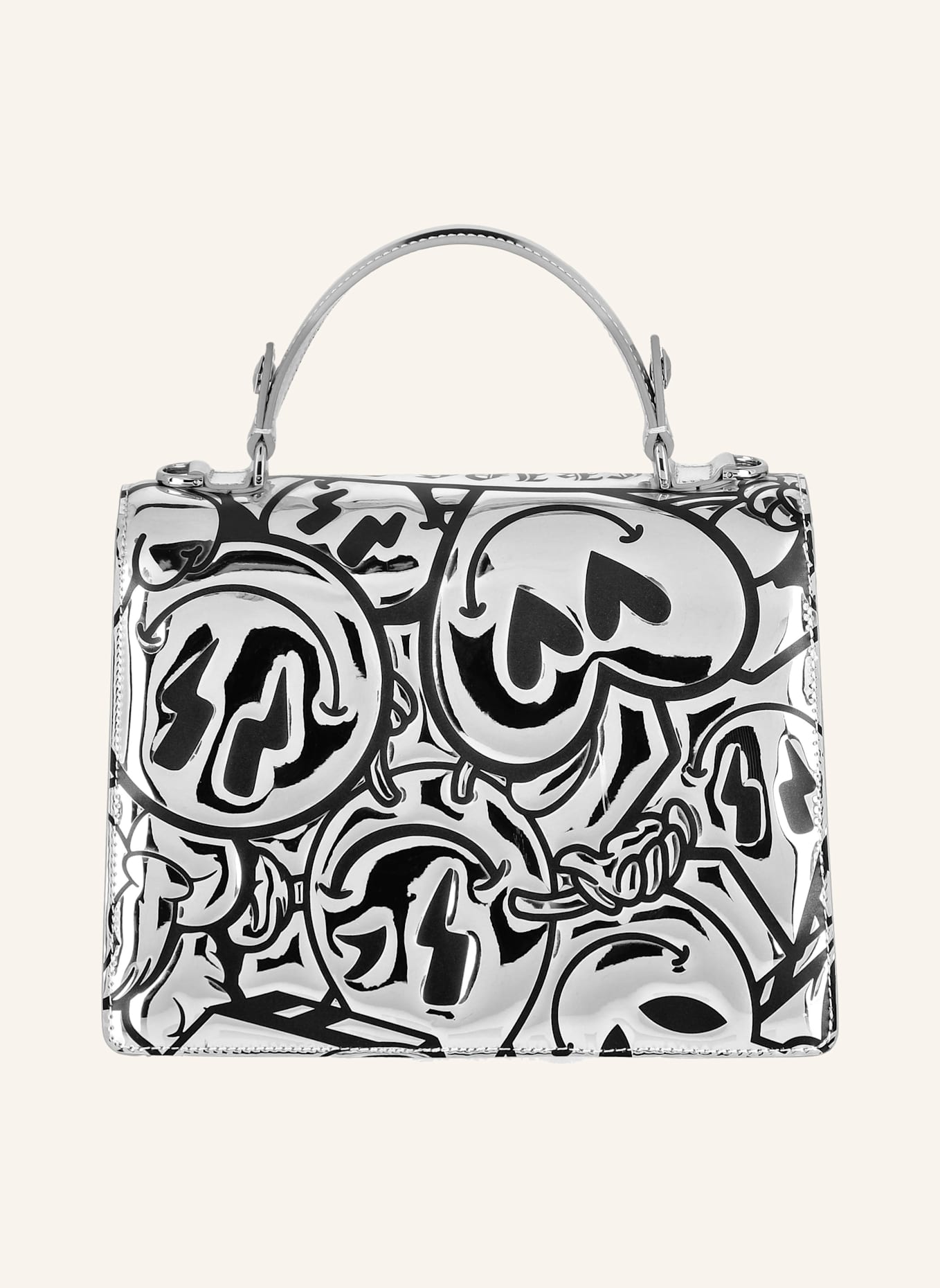 PHILIPP PLEIN Henkel Tasche SMILE: SILBER