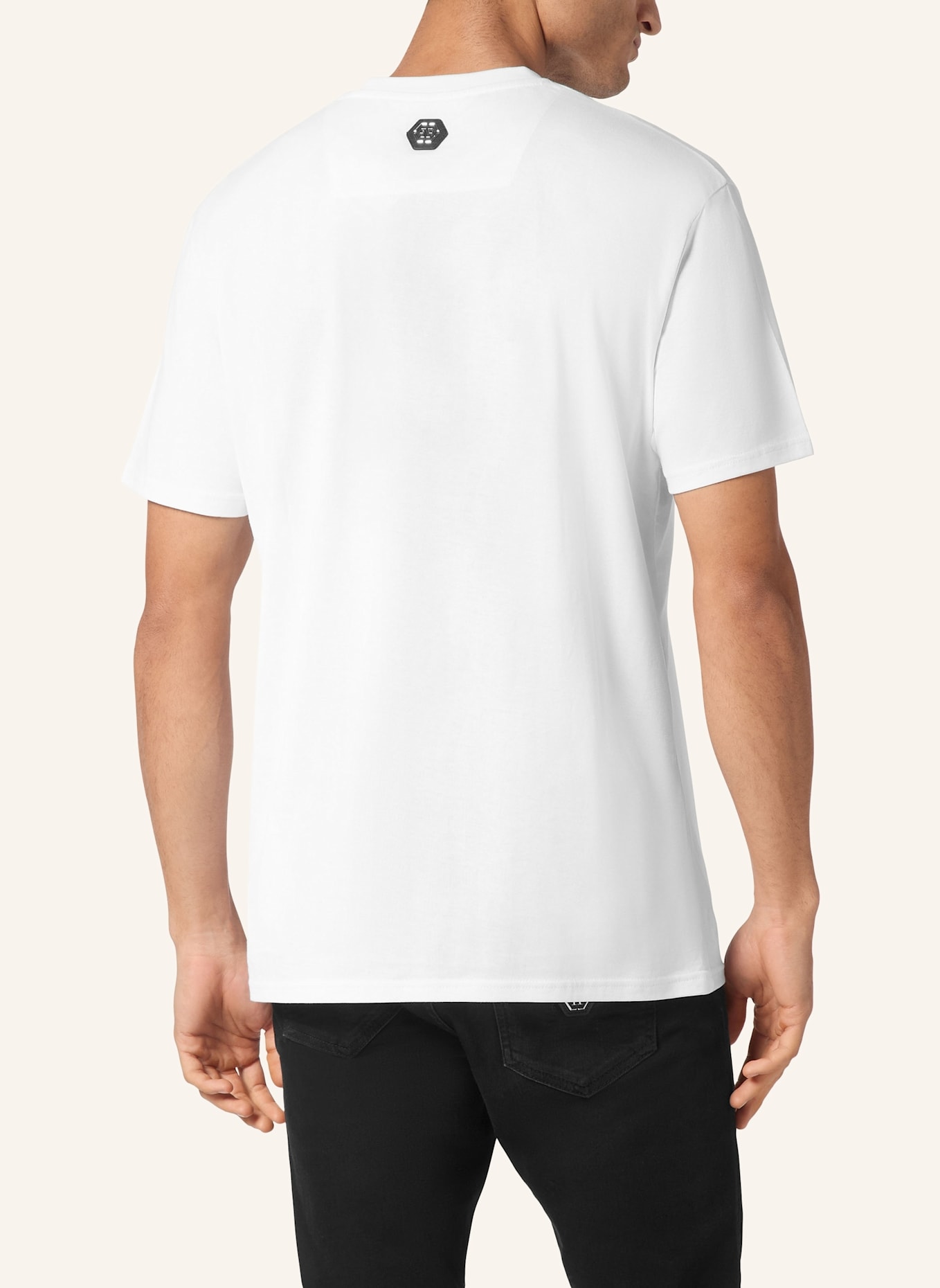 PHILIPP PLEIN T-Shirt Rundhalsausschnitt Ss RACING: WEISS