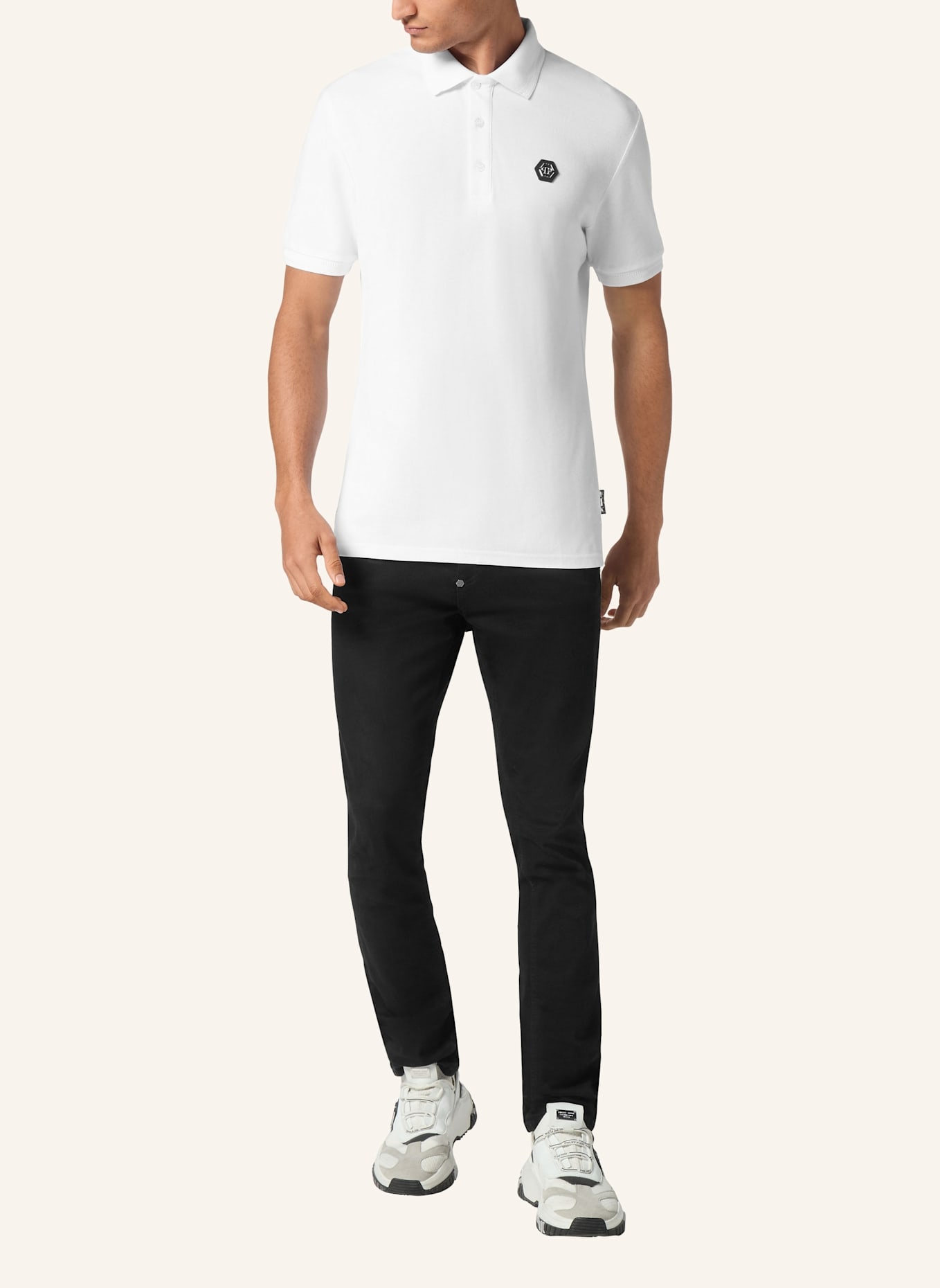 PHILIPP PLEIN Poloshirt Ss GOTHIC PLEIN: WEISS