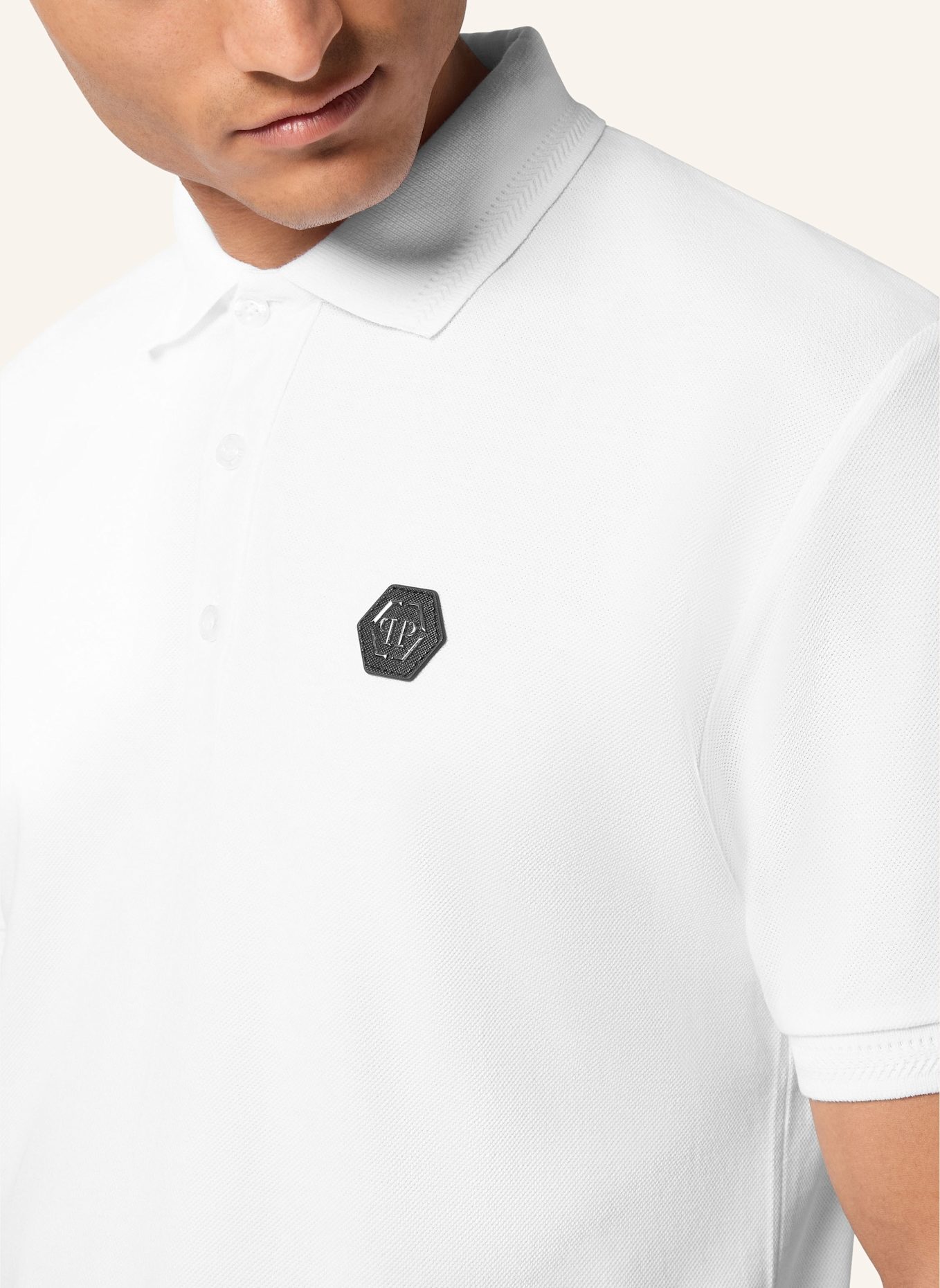 PHILIPP PLEIN Poloshirt Ss GOTHIC PLEIN: WEISS