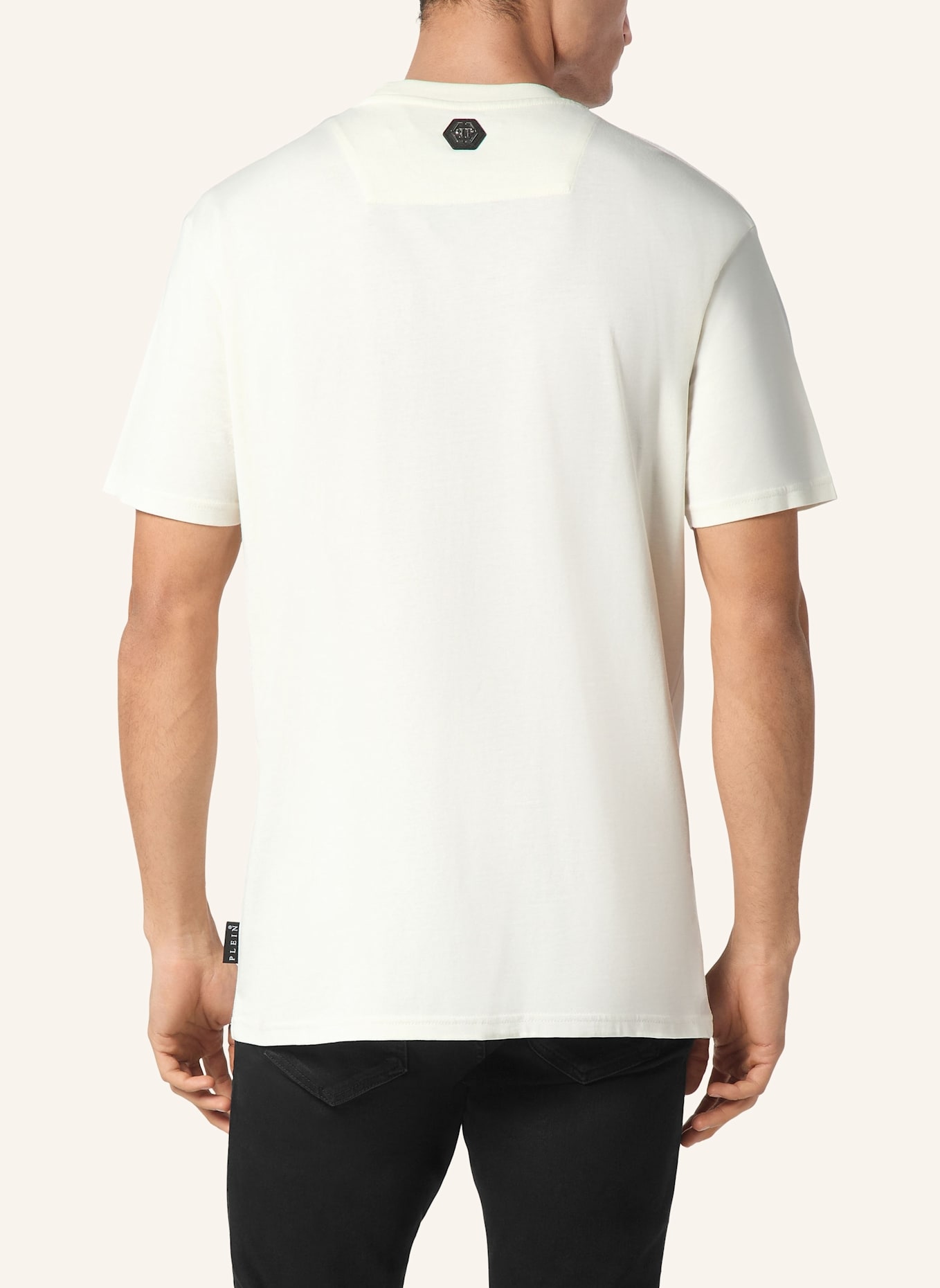 PHILIPP PLEIN T-Shirt Rundhalsausschnitt Ss RACING: SCHWARZ