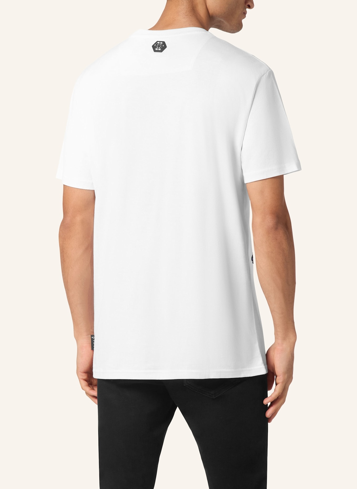 PHILIPP PLEIN T-Shirt Rundhalsausschnitt Ss RACING: WEISS