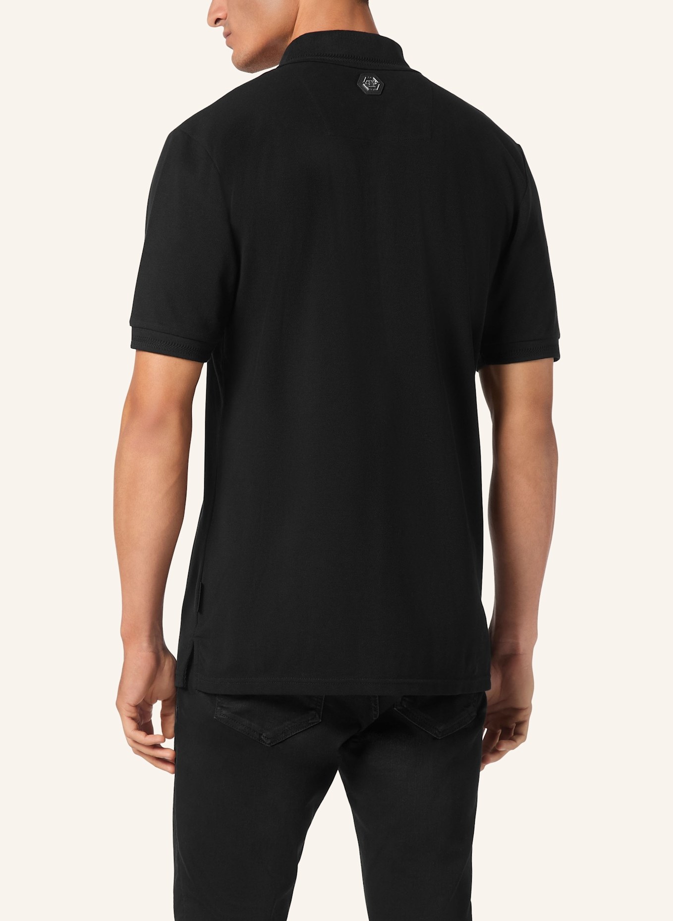 PHILIPP PLEIN Poloshirt Ss RACING: SCHWARZ/ NEONBLAU