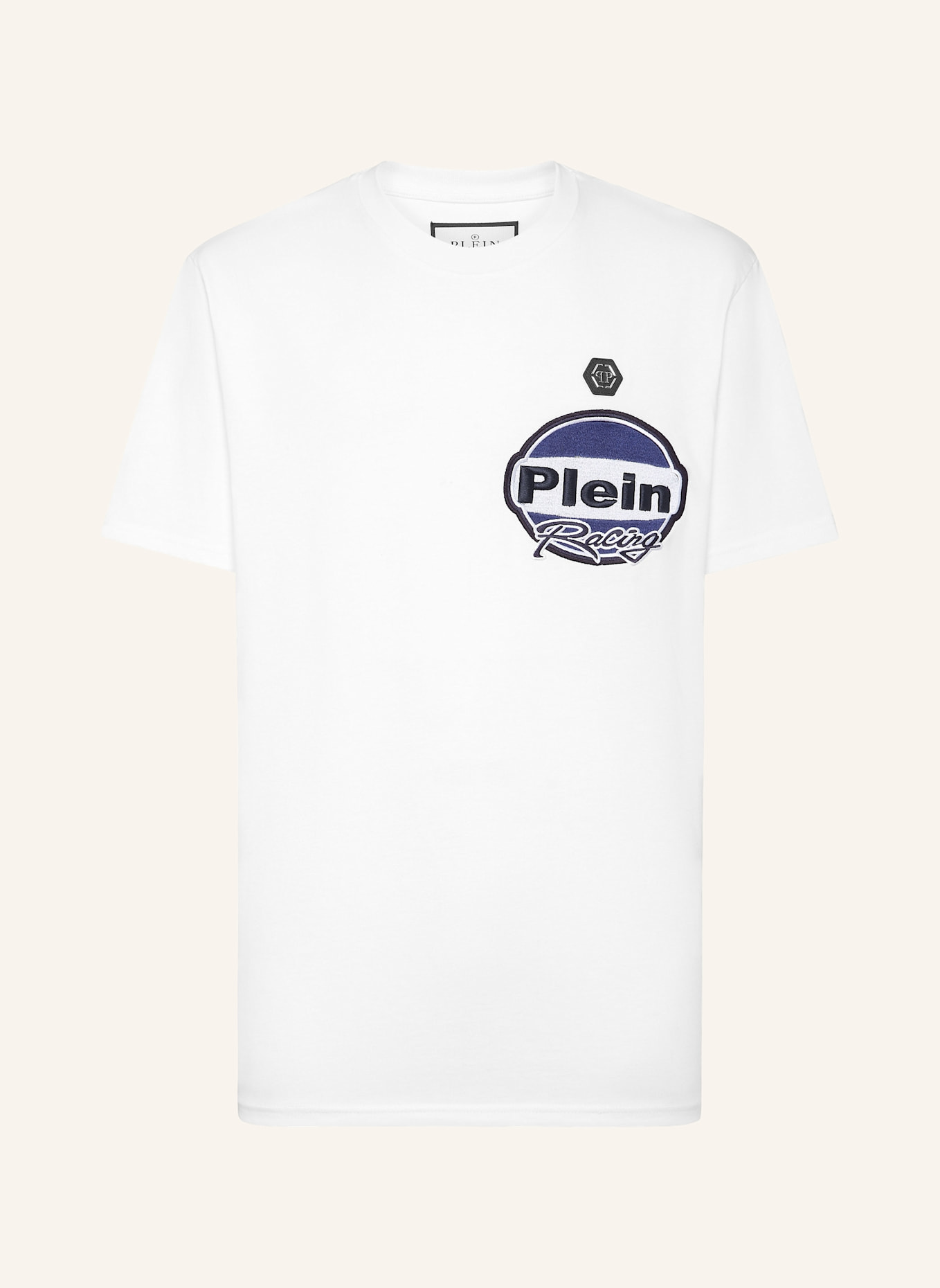 PHILIPP PLEIN T-Shirt Rundhalsausschnitt Ss RACING: WEISS