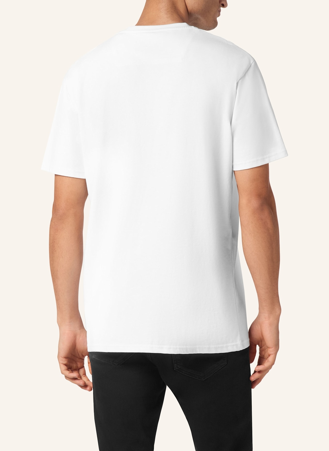 PHILIPP PLEIN T-Shirt Rundhalsausschnitt Ss RACING: WEISS