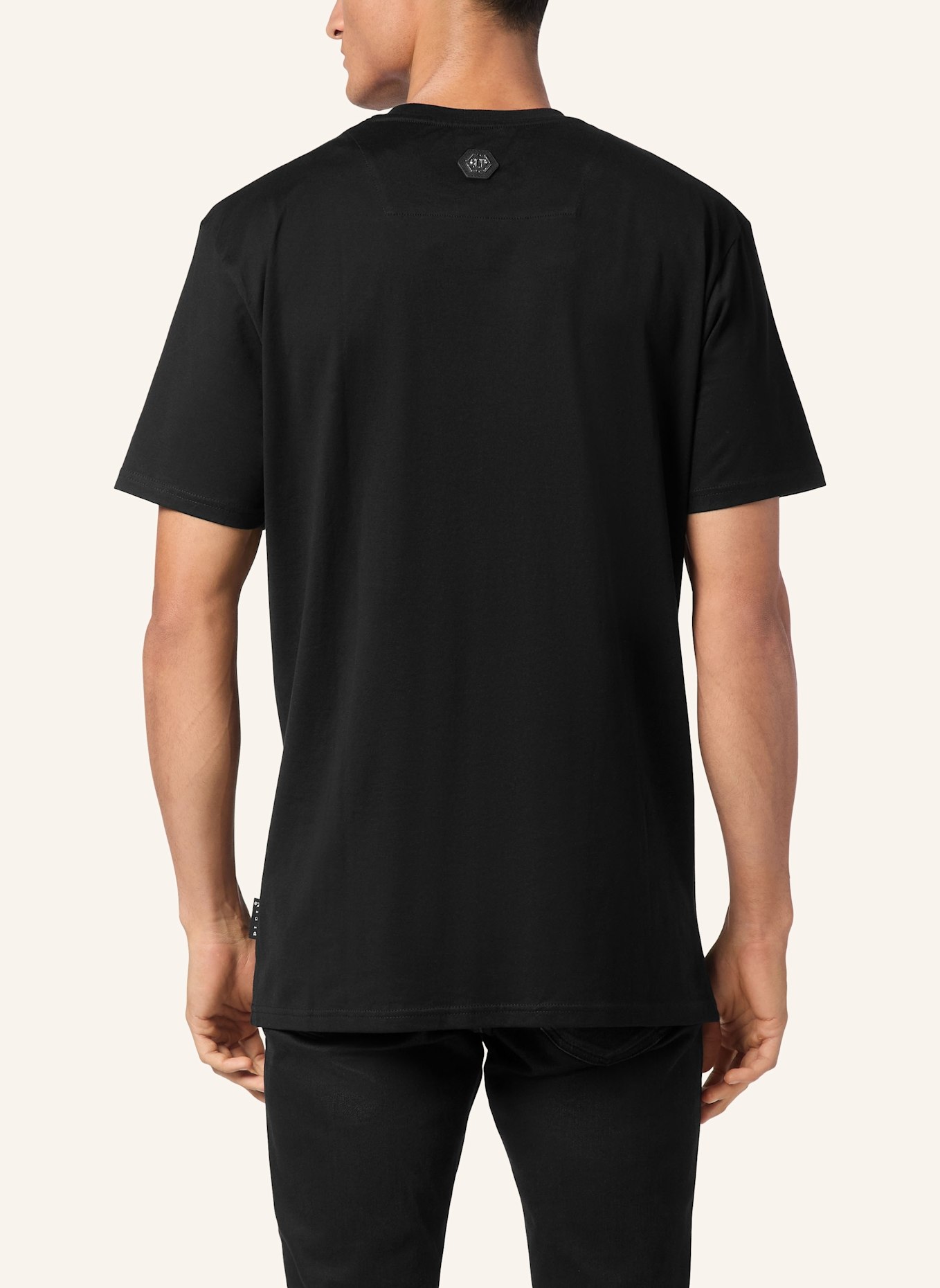 PHILIPP PLEIN T-Shirt Rundhalsausschnitt Ss HEXAGON: SCHWARZ