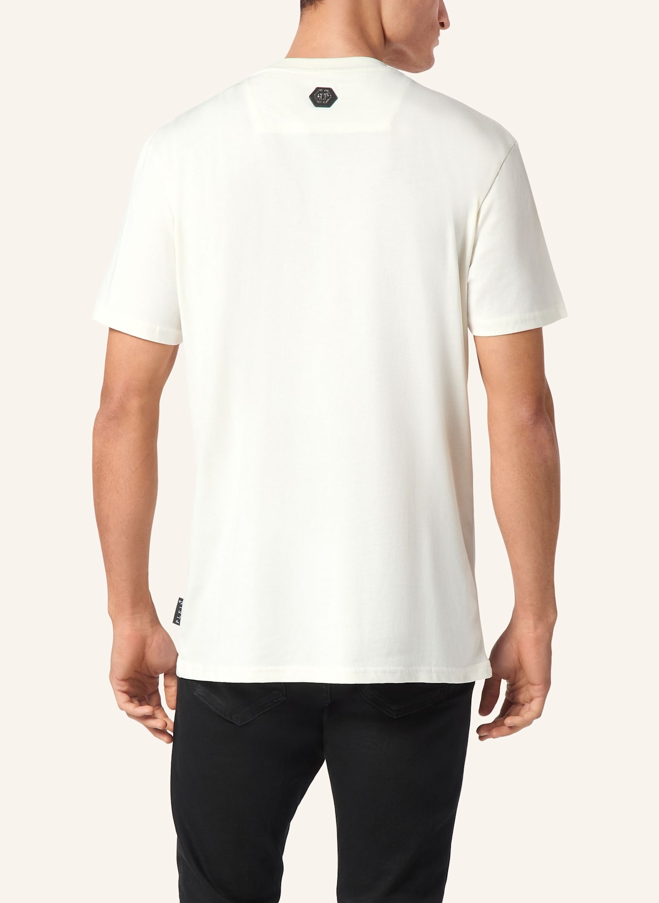 PHILIPP PLEIN T-Shirt Rundhalsausschnitt RACING: SCHWARZ