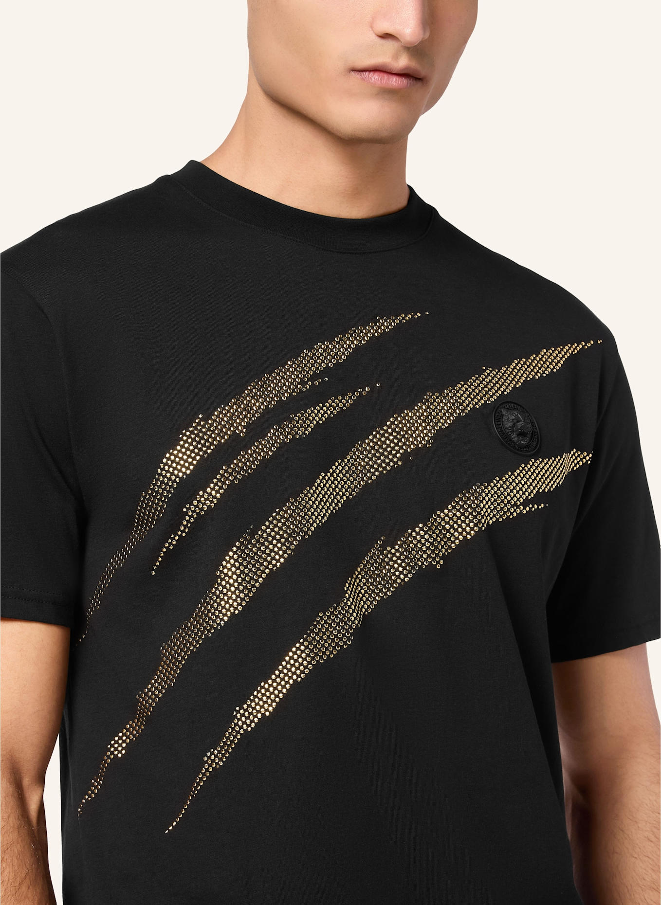 PLEIN SPORT T-Shirt Rundhalsausschnitt Ss SCRATCH: SCHWARZ