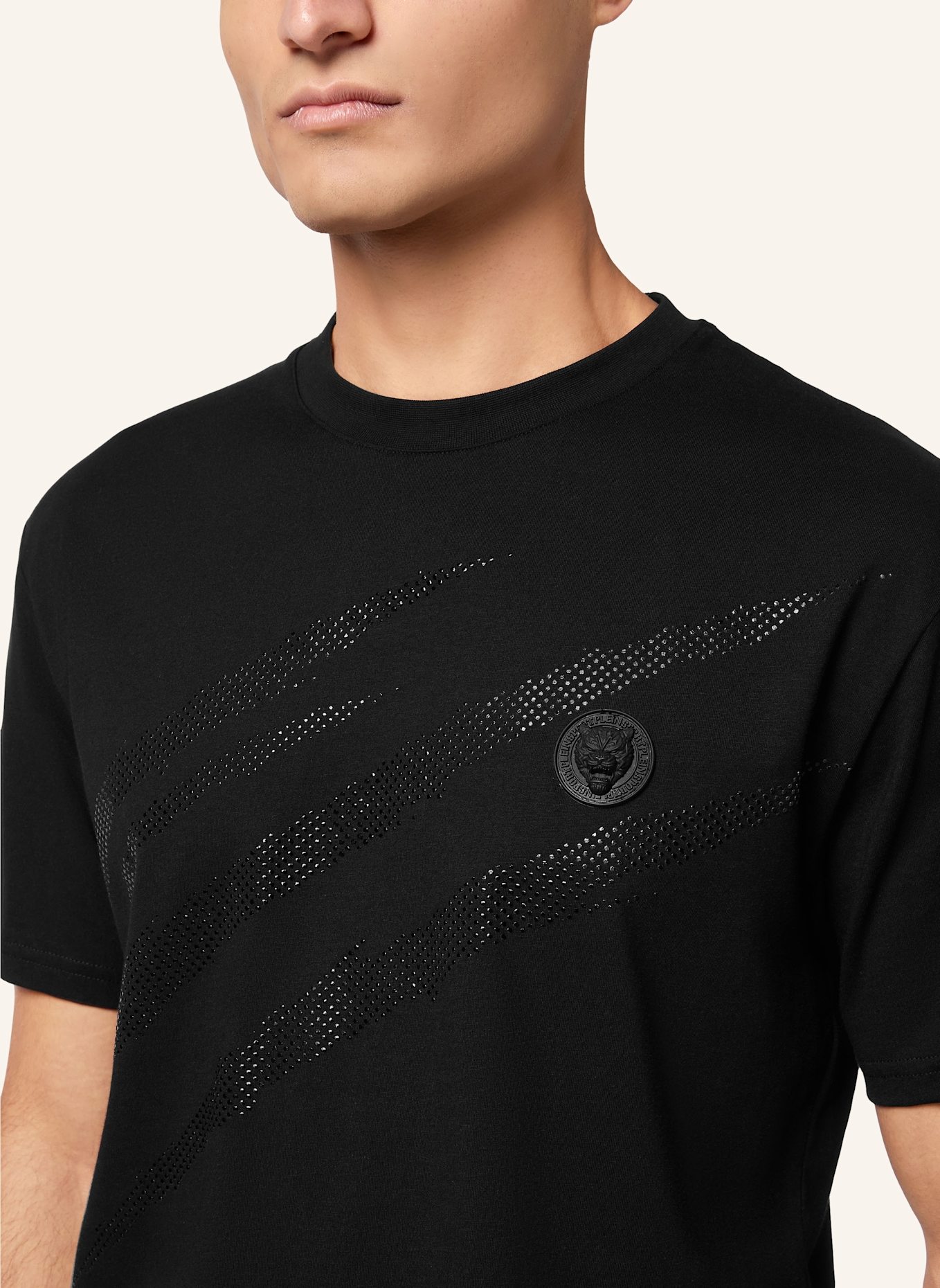 PLEIN SPORT T-Shirt Rundhalsausschnitt Ss SCRATCH: SCHWARZ