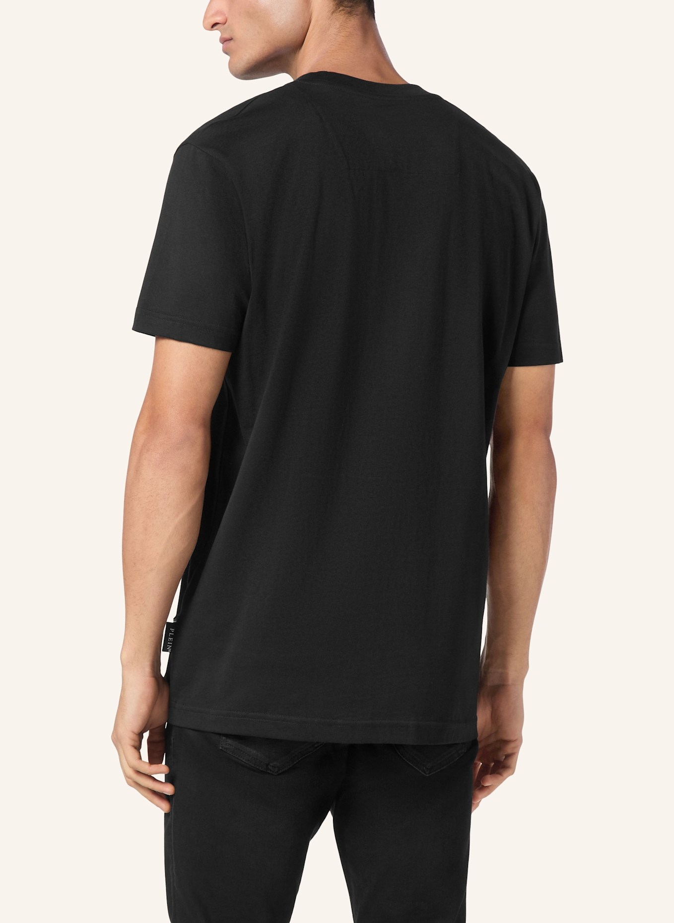 PHILIPP PLEIN T-Shirt Rundhalsausschnitt Ss RACING: SCHWARZ