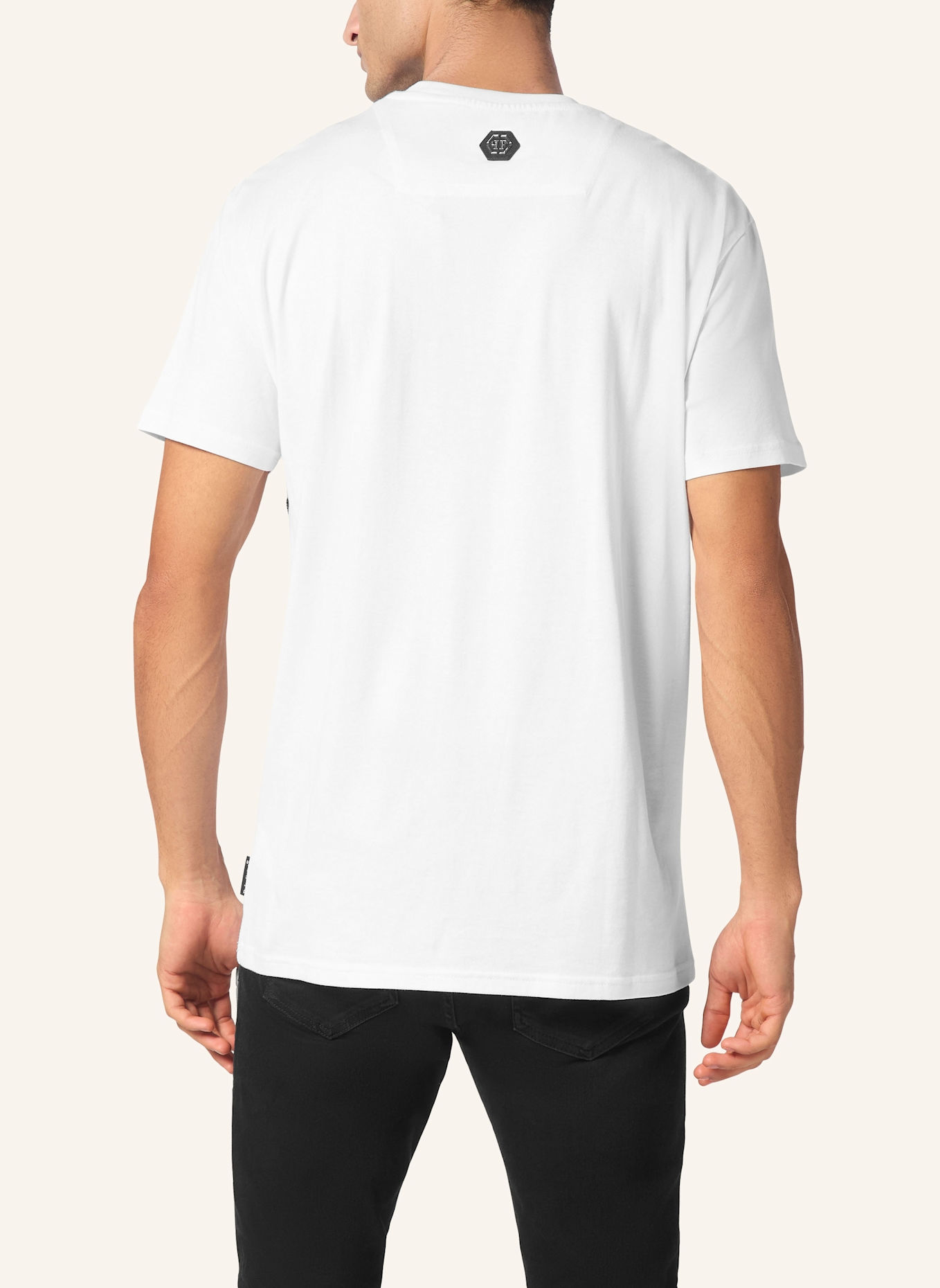 PHILIPP PLEIN T-Shirt Rundhalsausschnitt Ss RACING: WEISS