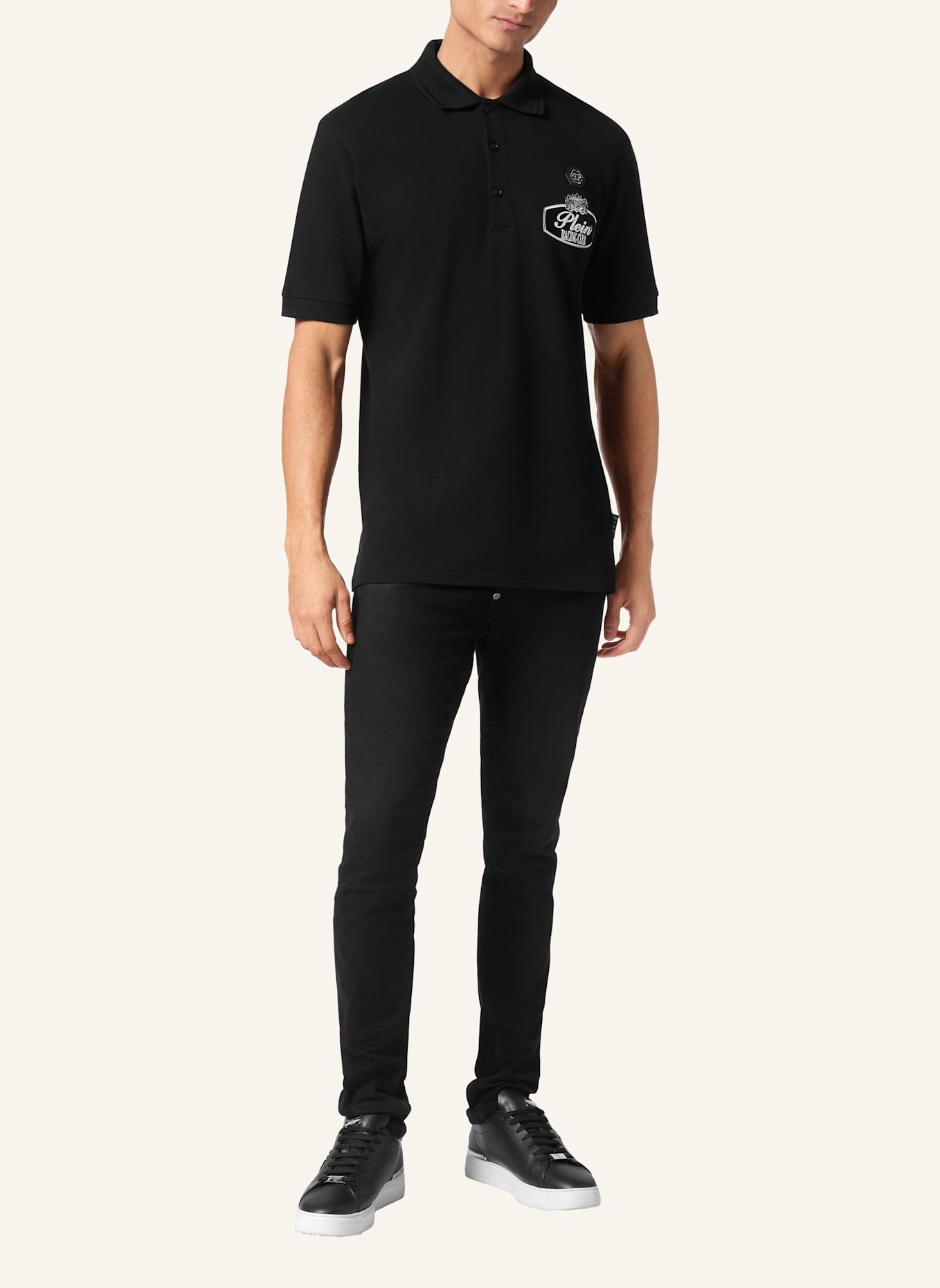 PHILIPP PLEIN Poloshirt Ss RACING: SCHWARZ