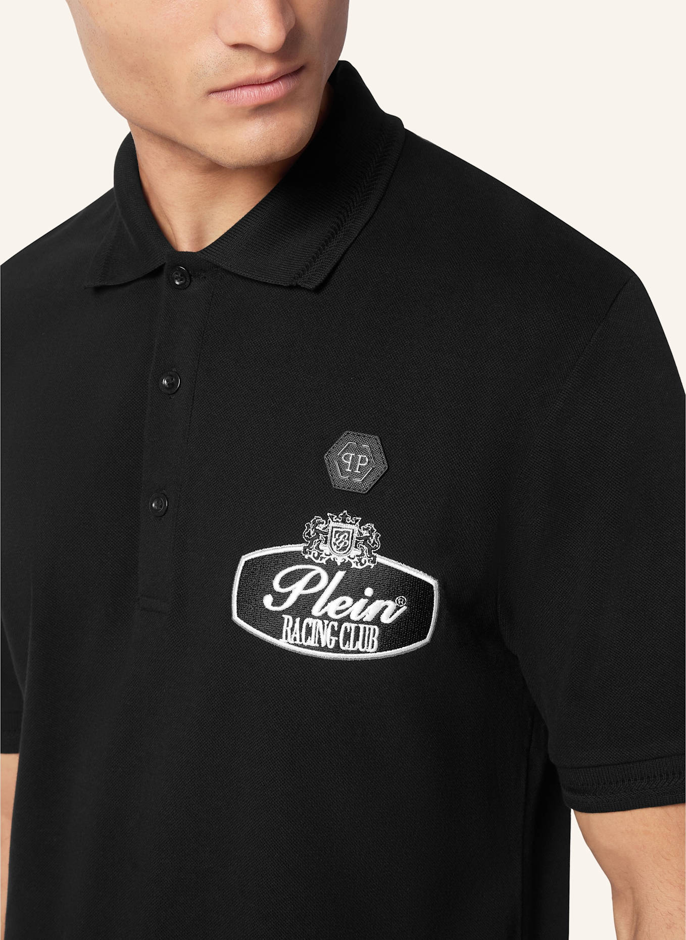 PHILIPP PLEIN Poloshirt Ss RACING: SCHWARZ