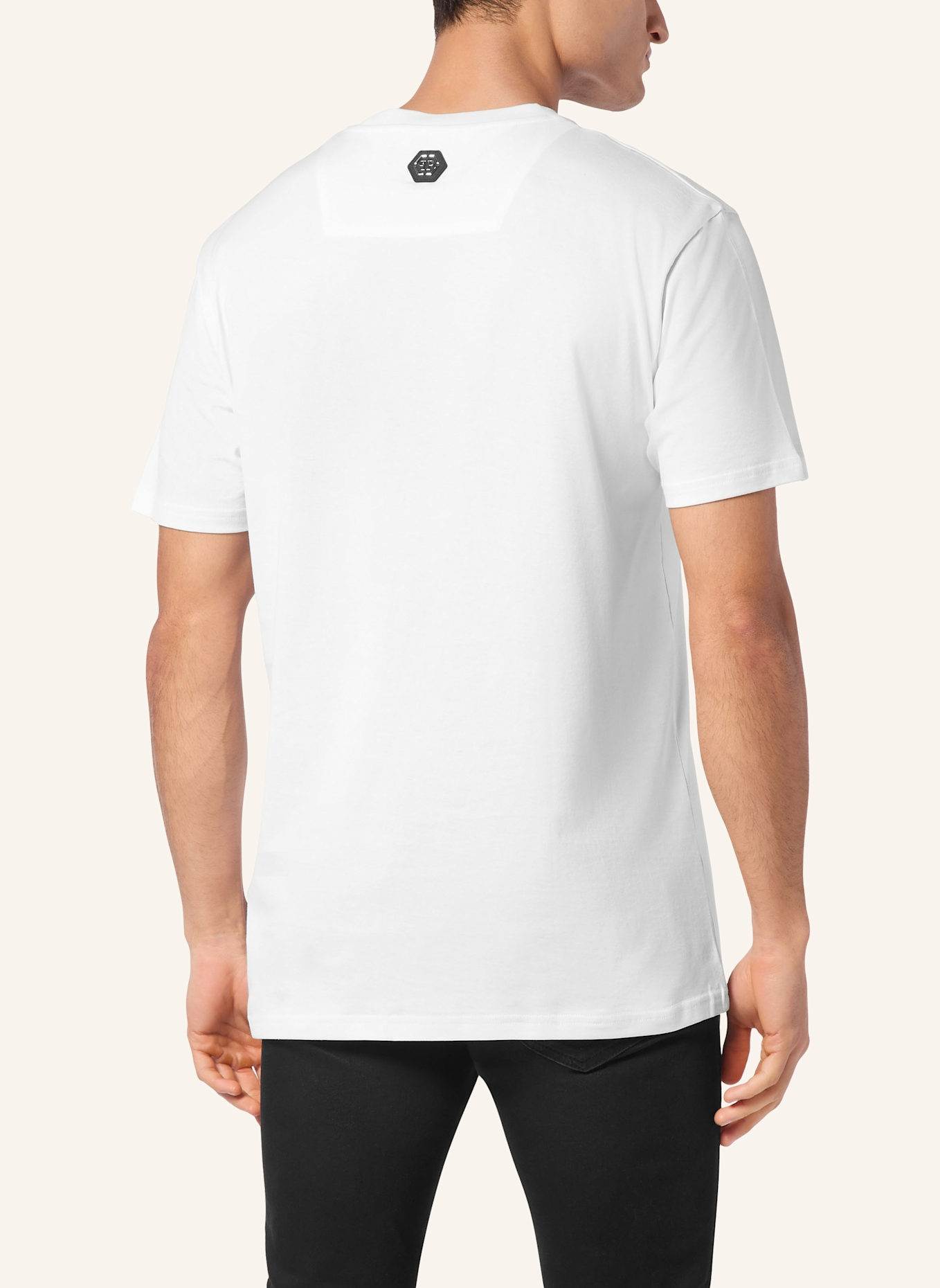 PHILIPP PLEIN T-Shirt Rundhalsausschnitt Ss RACING: WEISS