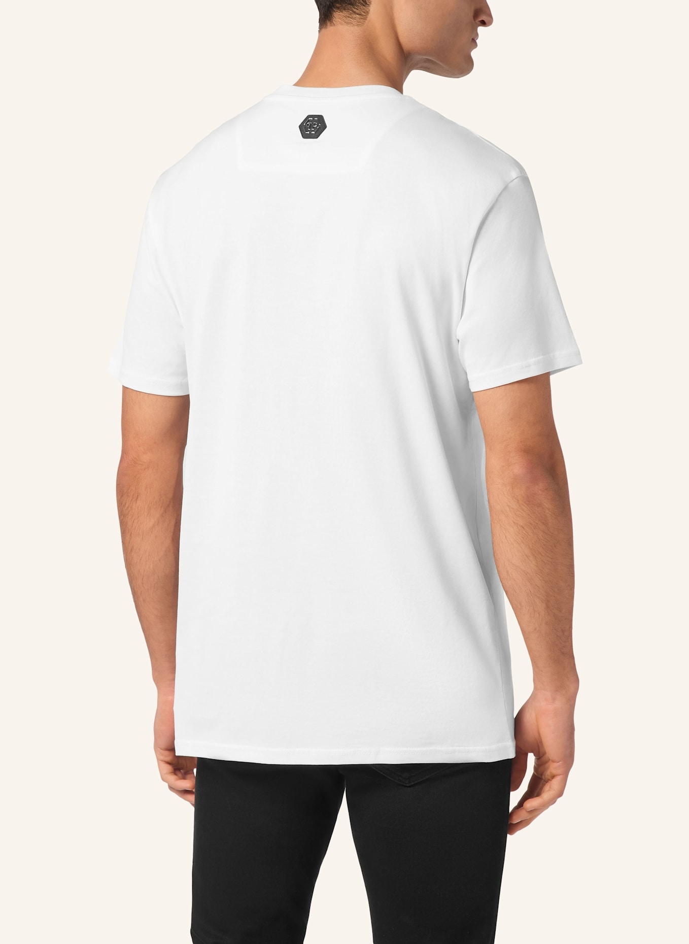 PHILIPP PLEIN T-Shirt Rundhalsausschnitt Ss HEXAGON: WEISS